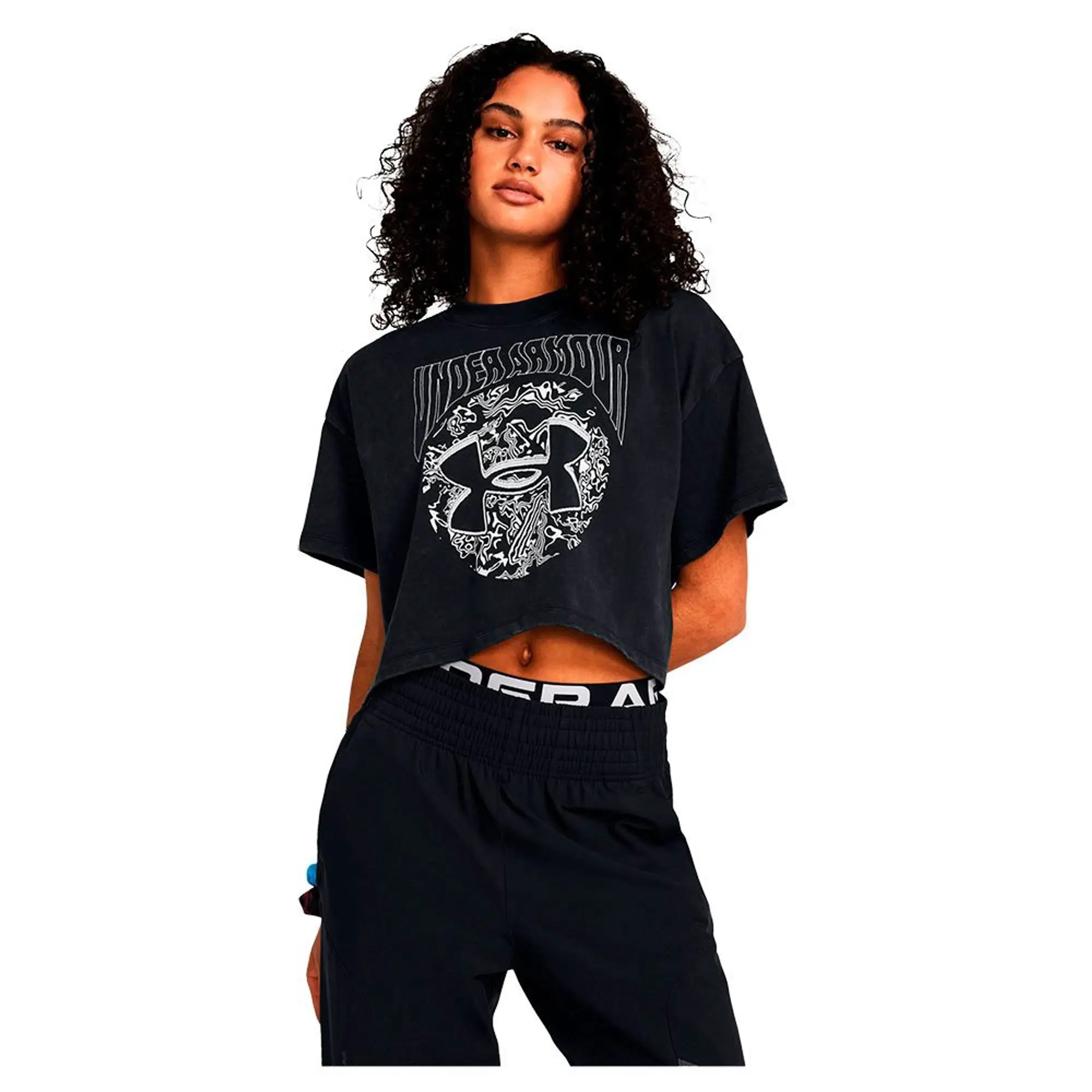 Under Armour Heavyweight Dusk To Dawn Crop Short Sleeve T-shirt  - Black