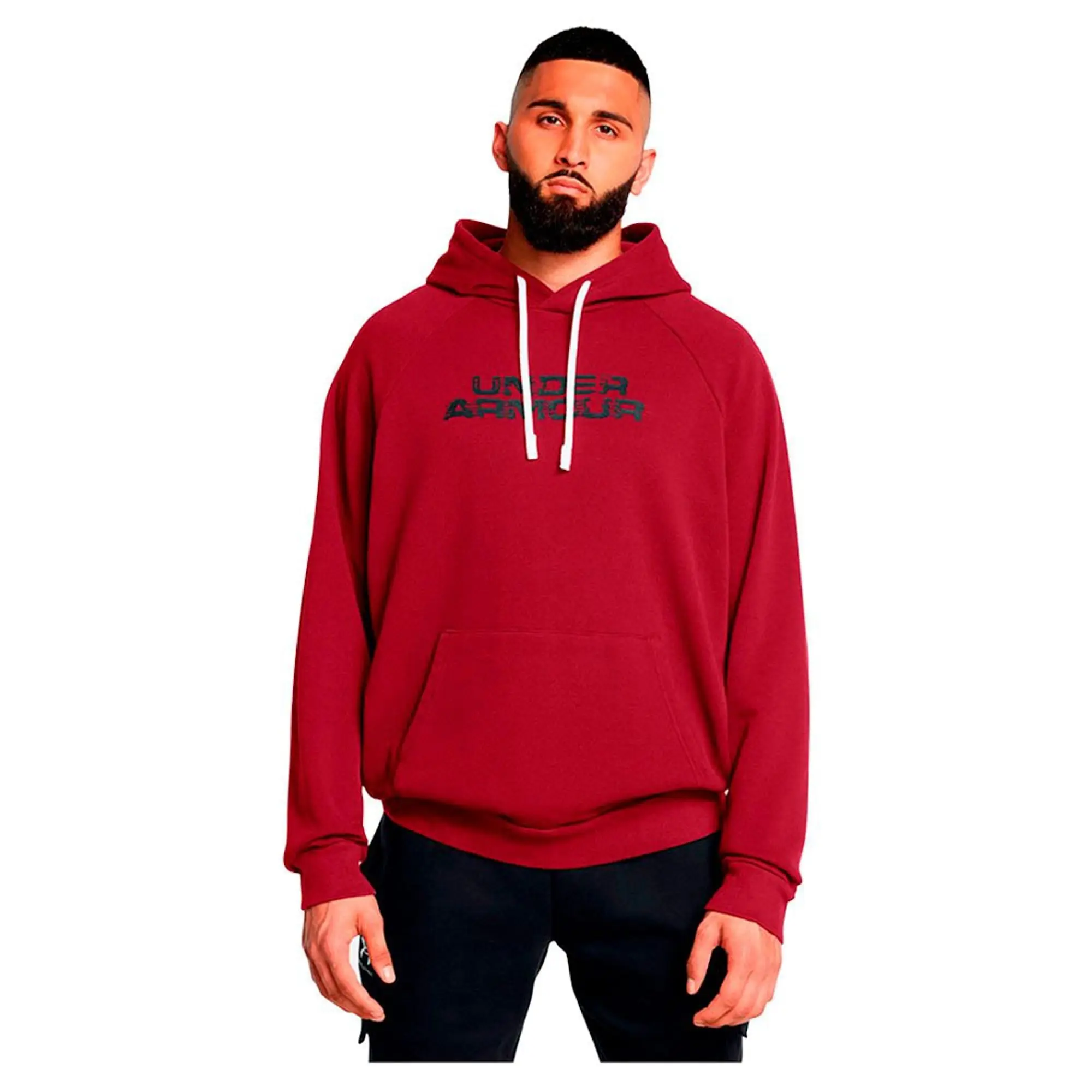 Men's  Under Armour  Rival Fleece Textured Glitch Hoodie Cardinal / Black S