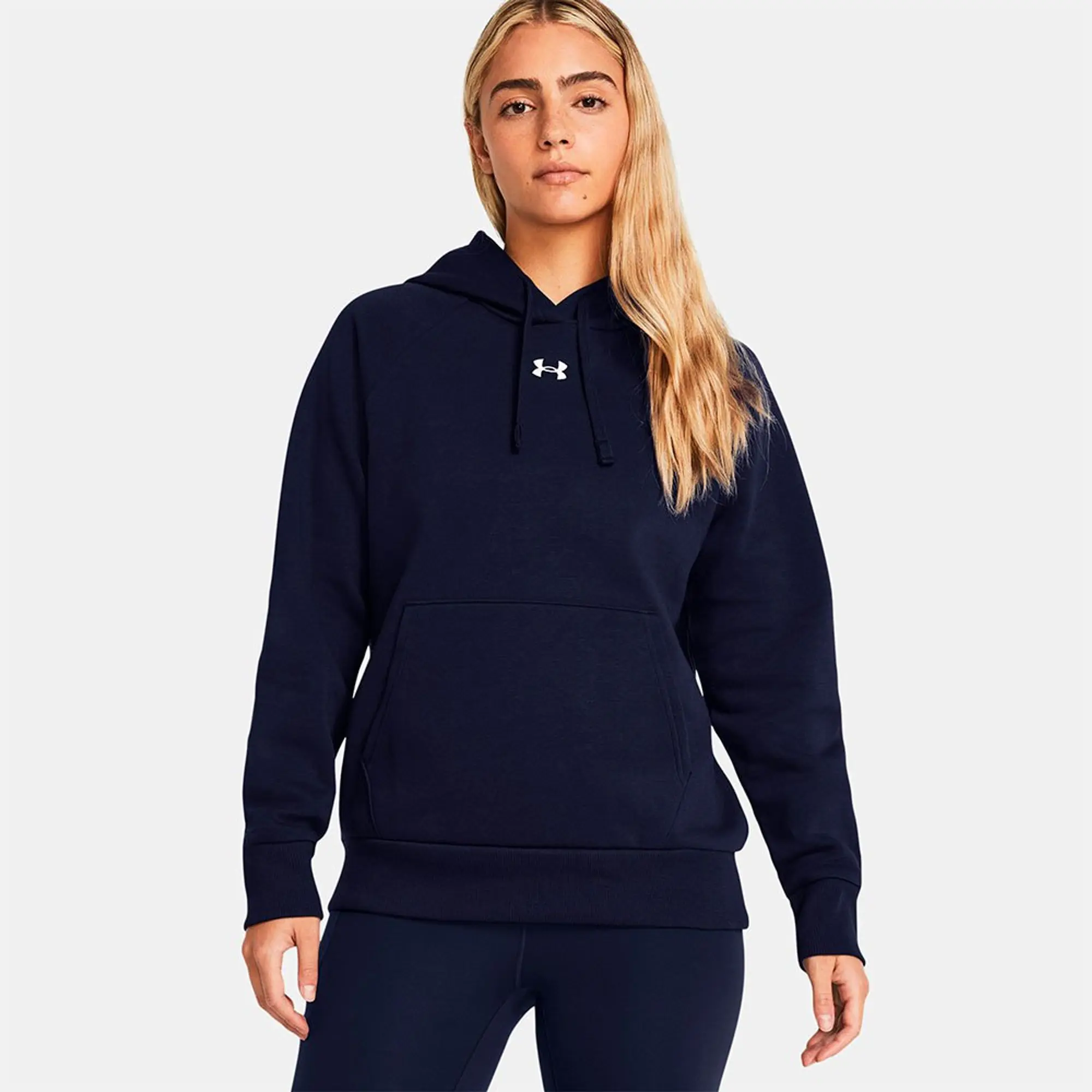 Women's  Under Armour  Rival Fleece Hoodie Midnight Navy / White S