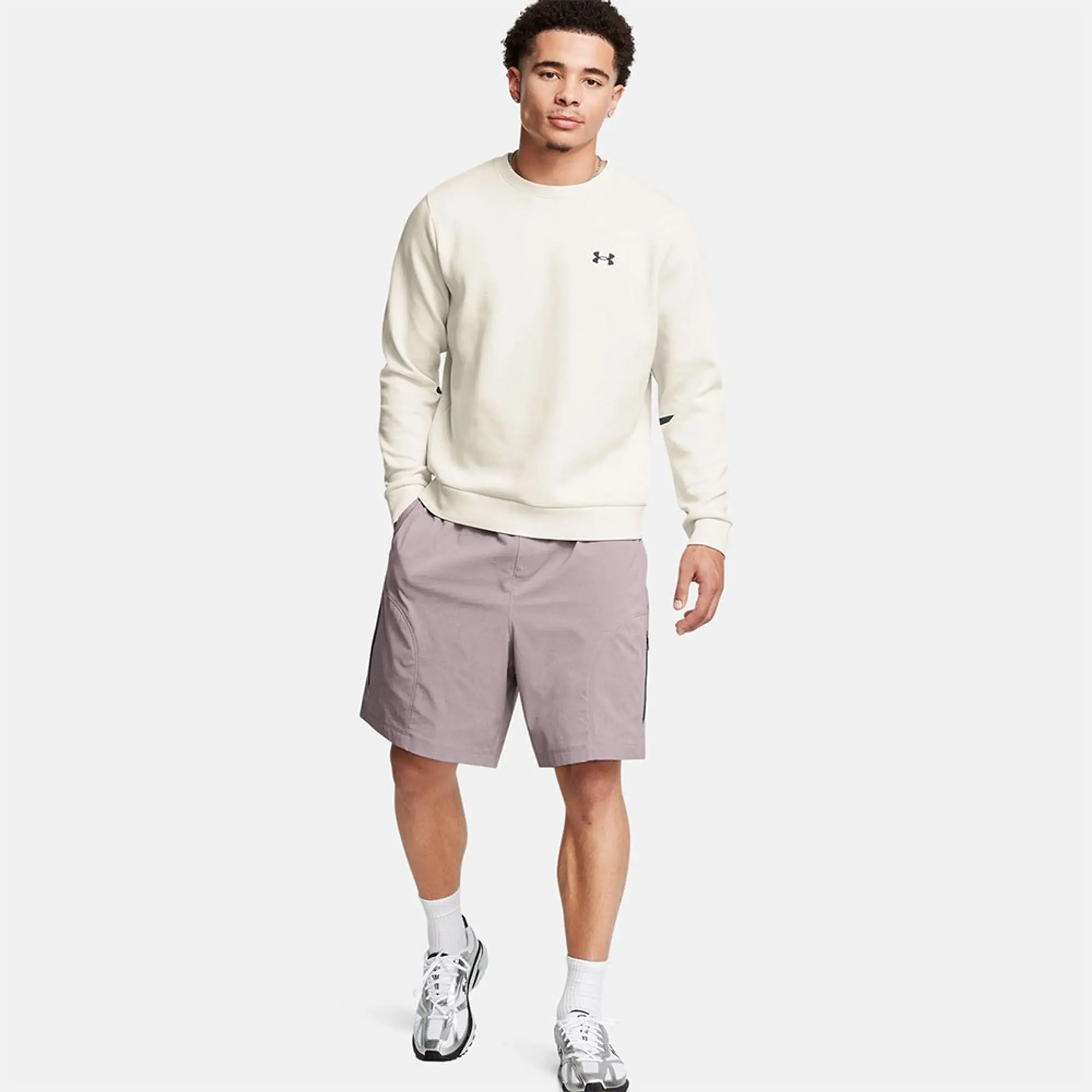 Men's  Under Armour  Unstoppable Fleece Crew Summit White / Black XXL
