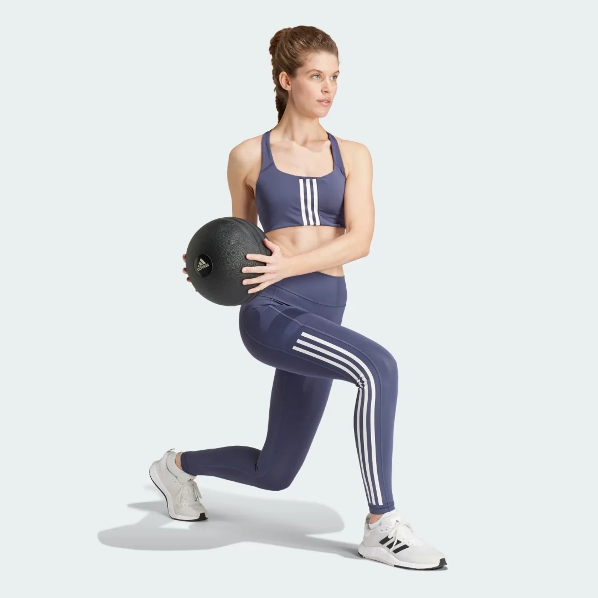 adidas Women Optime 3 Stripes Full Length Leggings