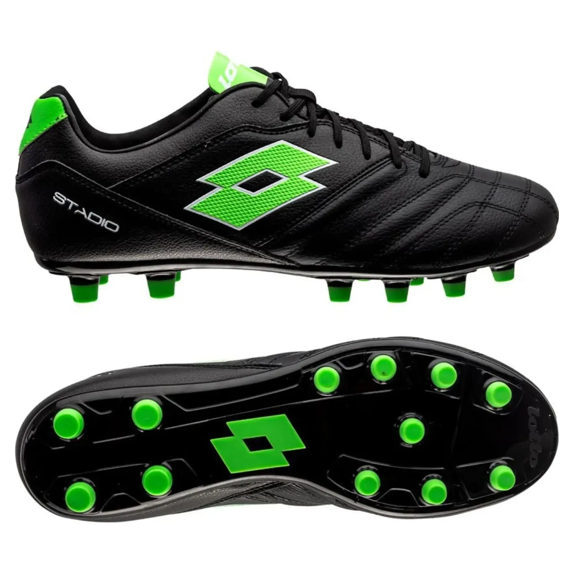 Lotto Stadio 300 Iii Fg - Black/Spring Green - ['Black']