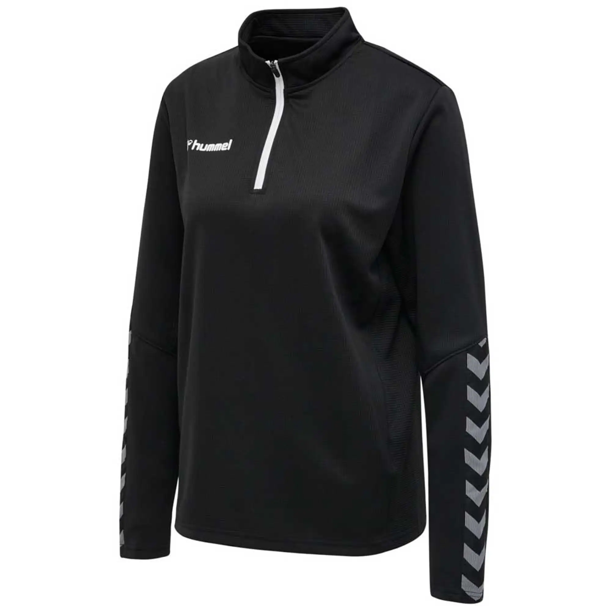 Hummel Half-Zip Sweatshirt With Chevrons - ['White', 'Black']