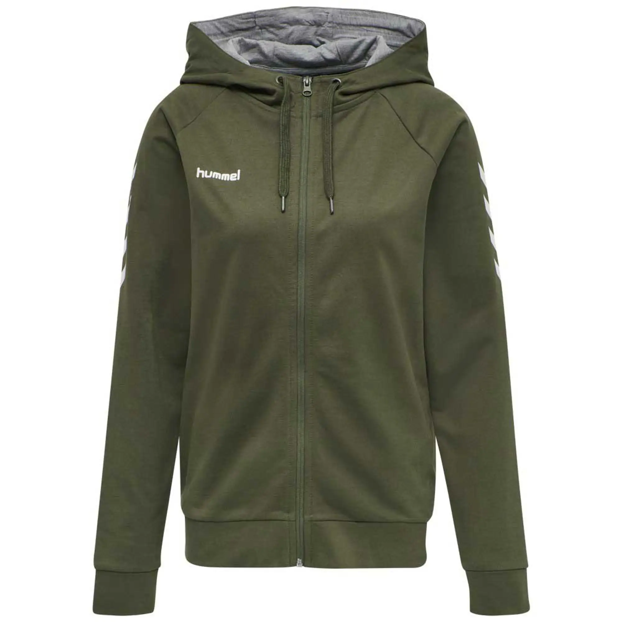 Hummel Go Cotton Full Zip Sweatshirt  - Green