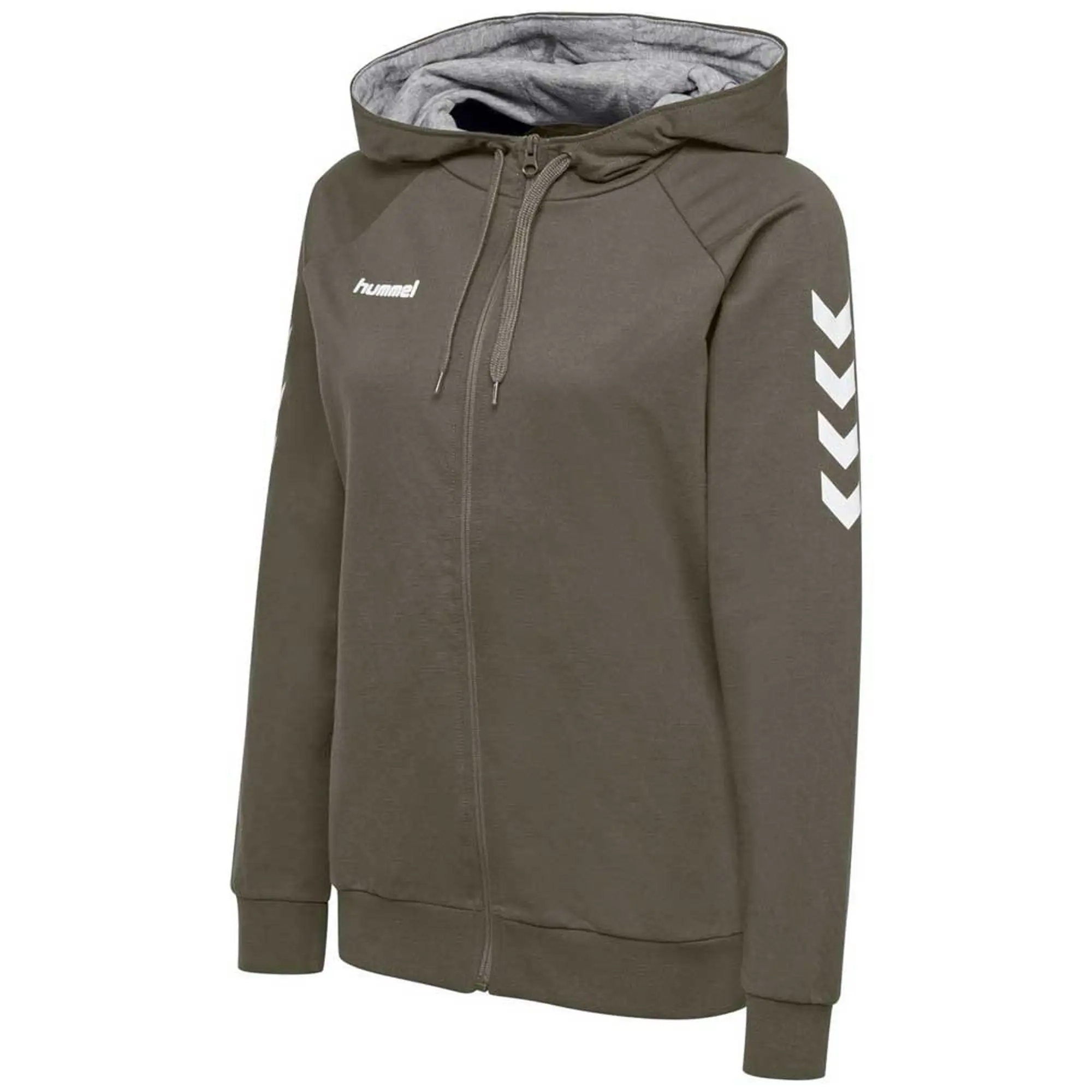 Hummel Go Cotton Full Zip Sweatshirt  - Green