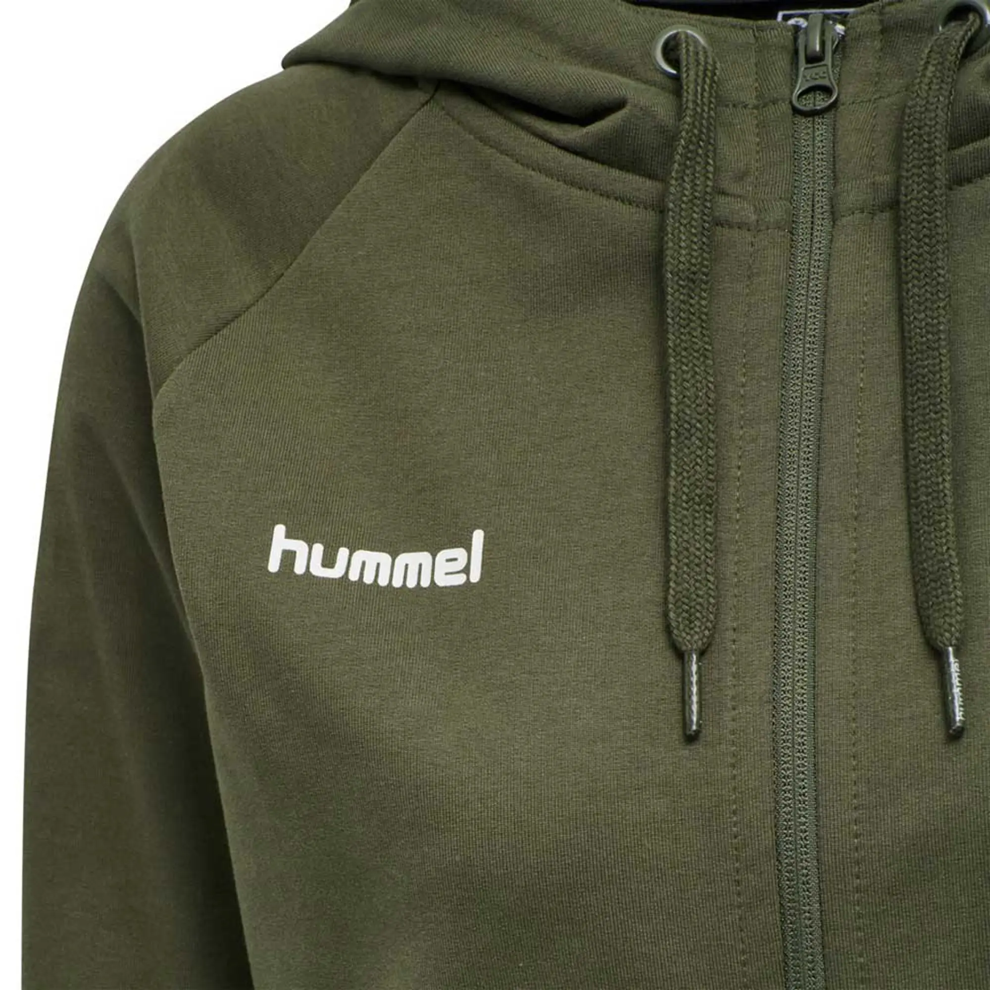Hummel Go Cotton Full Zip Sweatshirt  - Green