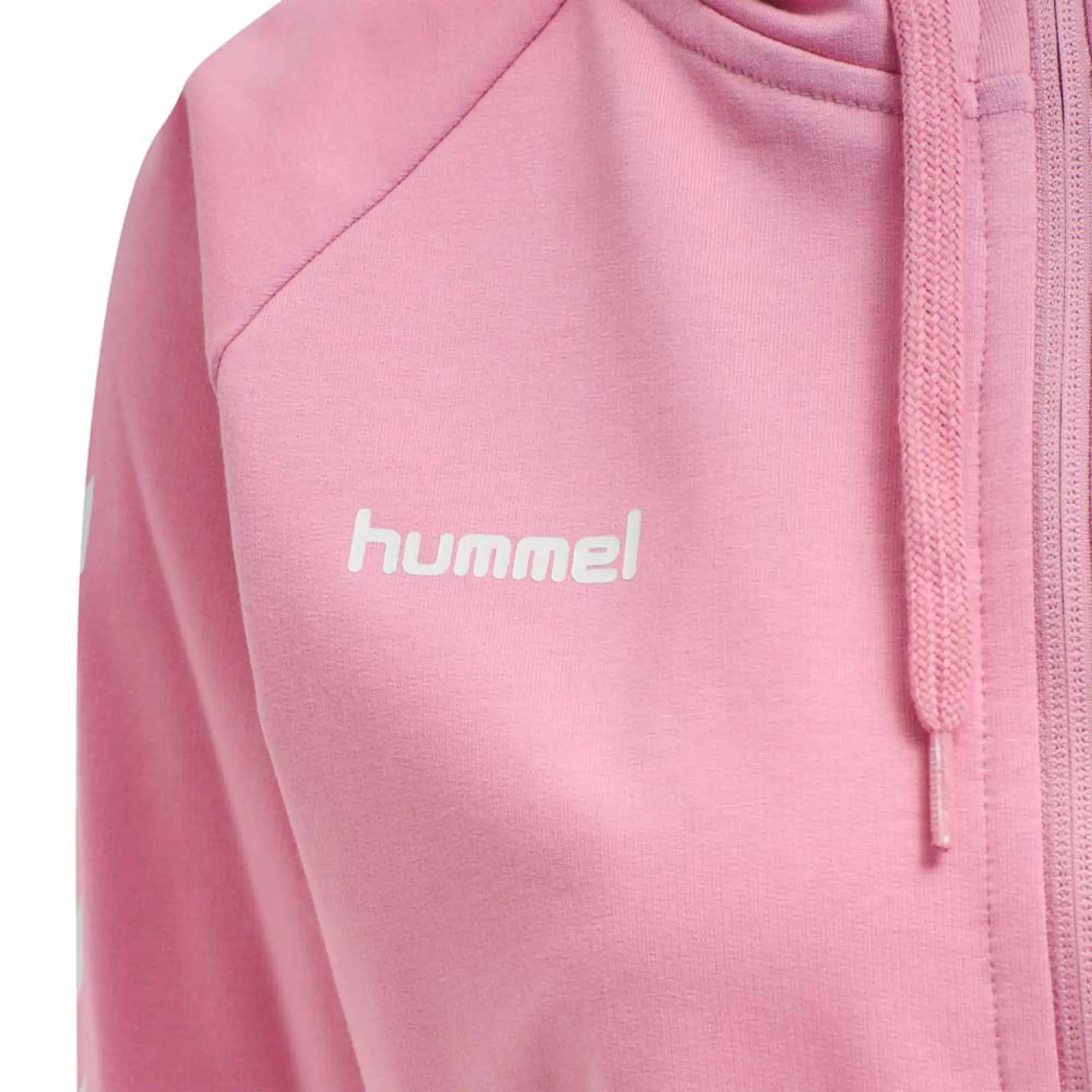 Hummel Fashionable Women's Zip Hoodie With Shoulder Chevrons - ['Pink']