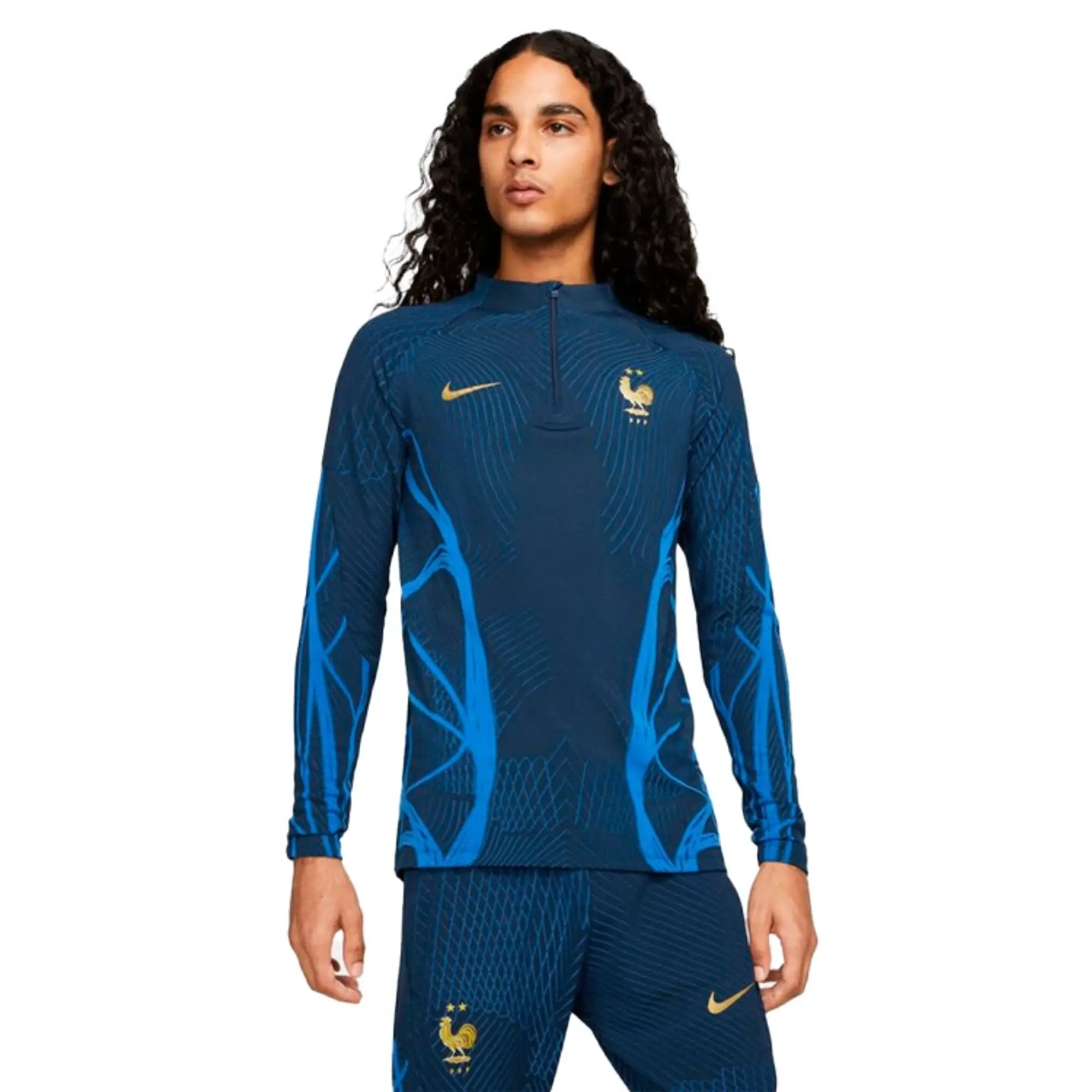 Nike France Training Shirt Dri-Fit Adv Strike Elite 2022/23 - Midnight Navy/Game Royal/Metallic Gold - ['Blue']