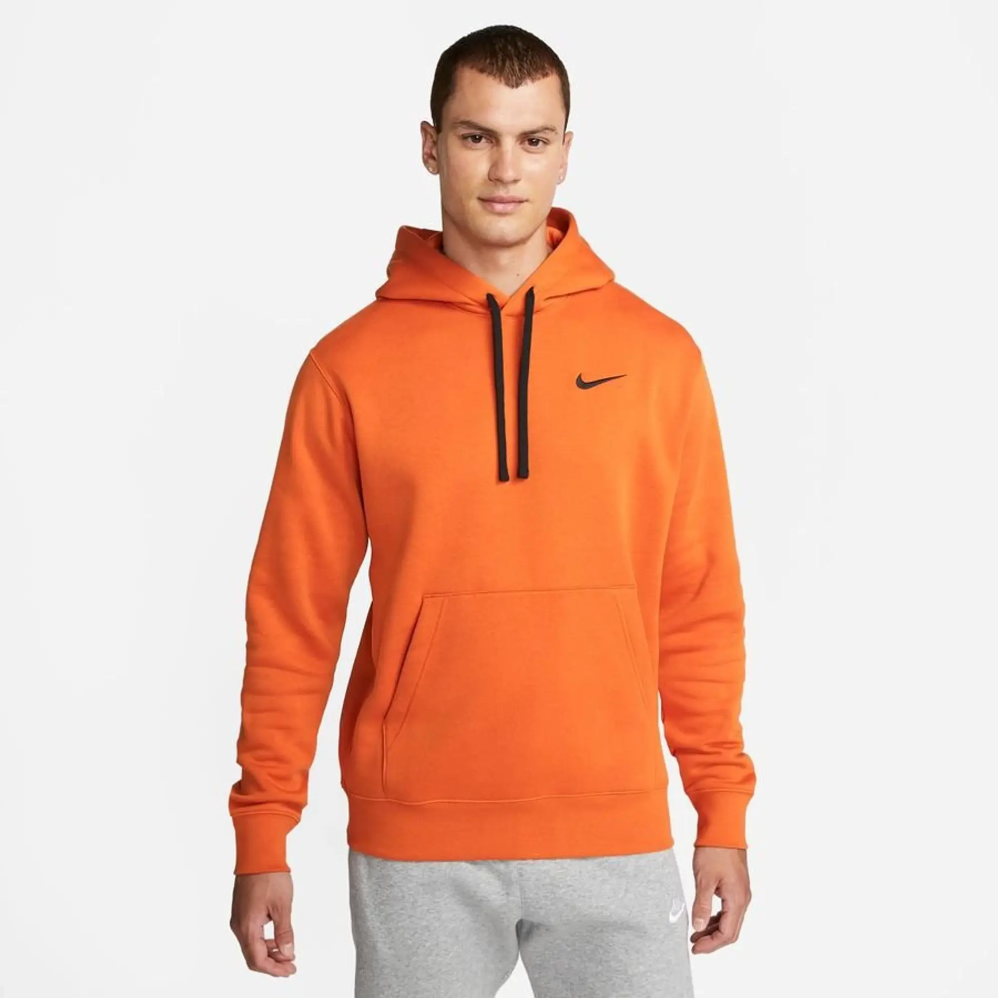 Nike Holland Hoodie Nsw Club Fleece Orange Black Orange DH4975 893 FOOTY.COM