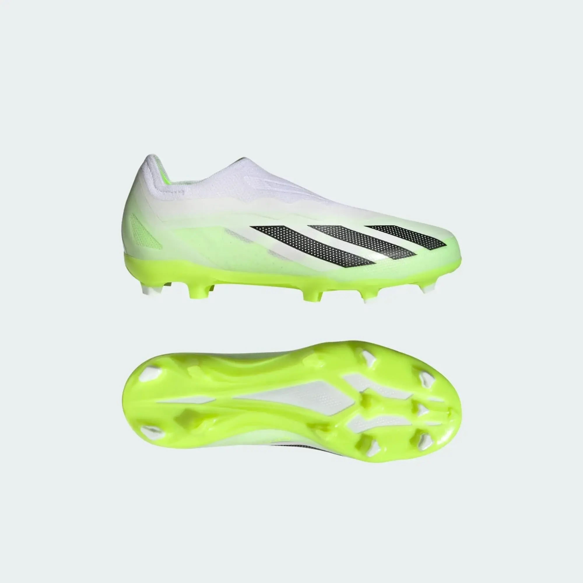 adidas x Crazyfast.1 Laceless Firm Ground Football Boots Junior - White