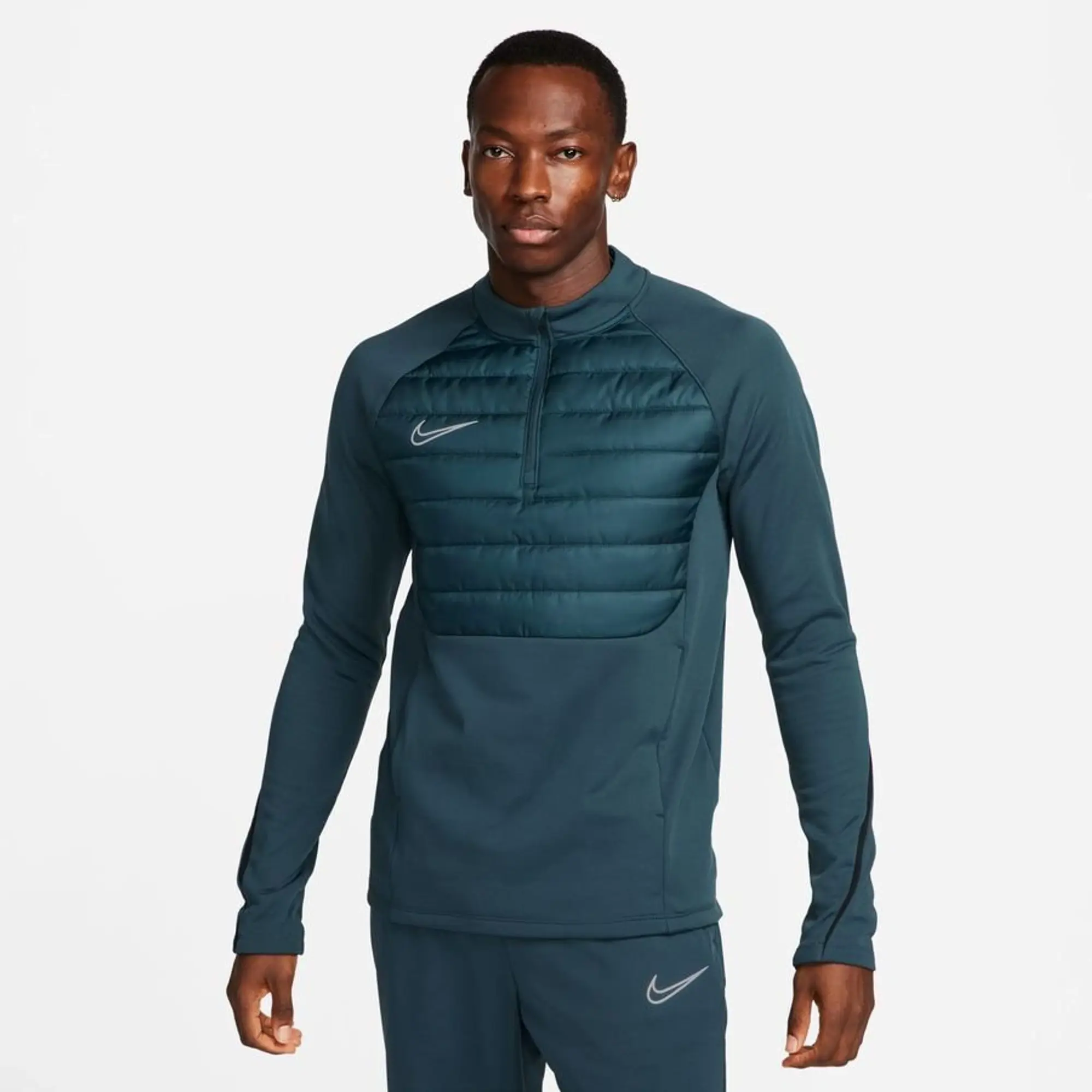 Nike Academy Winter Warrior Men s Therma FIT 1 2 Zip Global Football Top Grey FB6816 328 FOOTY.COM