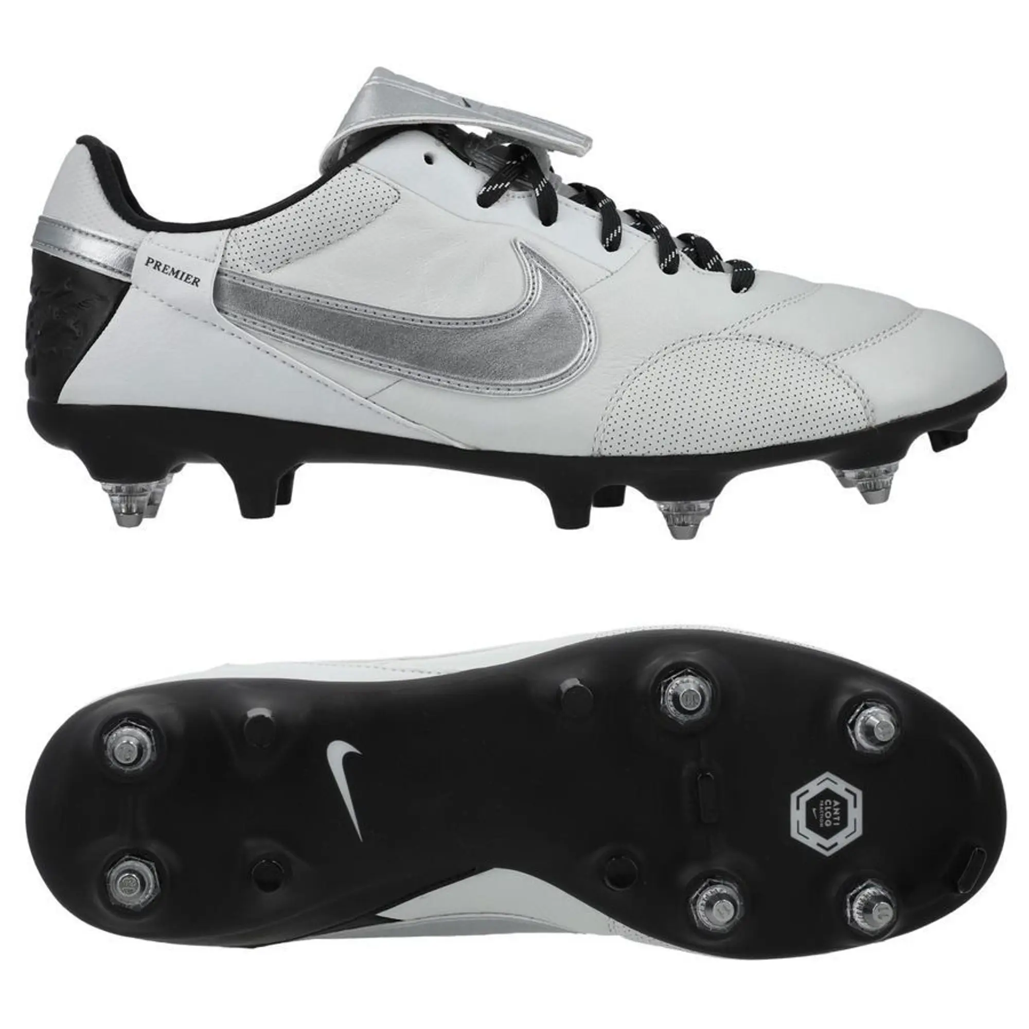 Nike Premier Lll Sg-Pro Anti-Clog - White/Silver/Black - ['Silver', 'Grey']