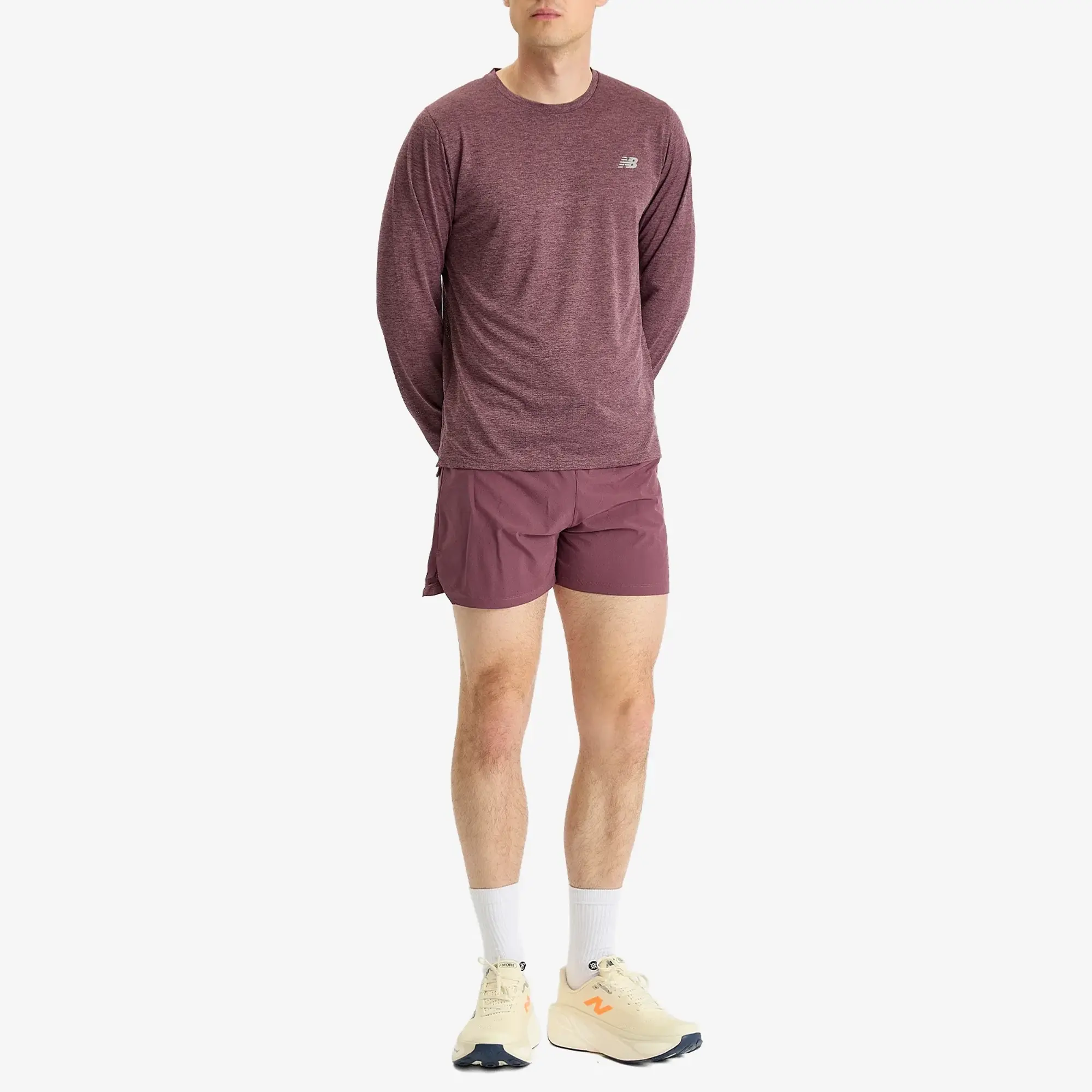New Balance Men's Athletics Long Sleeve in Purple Poly Knit