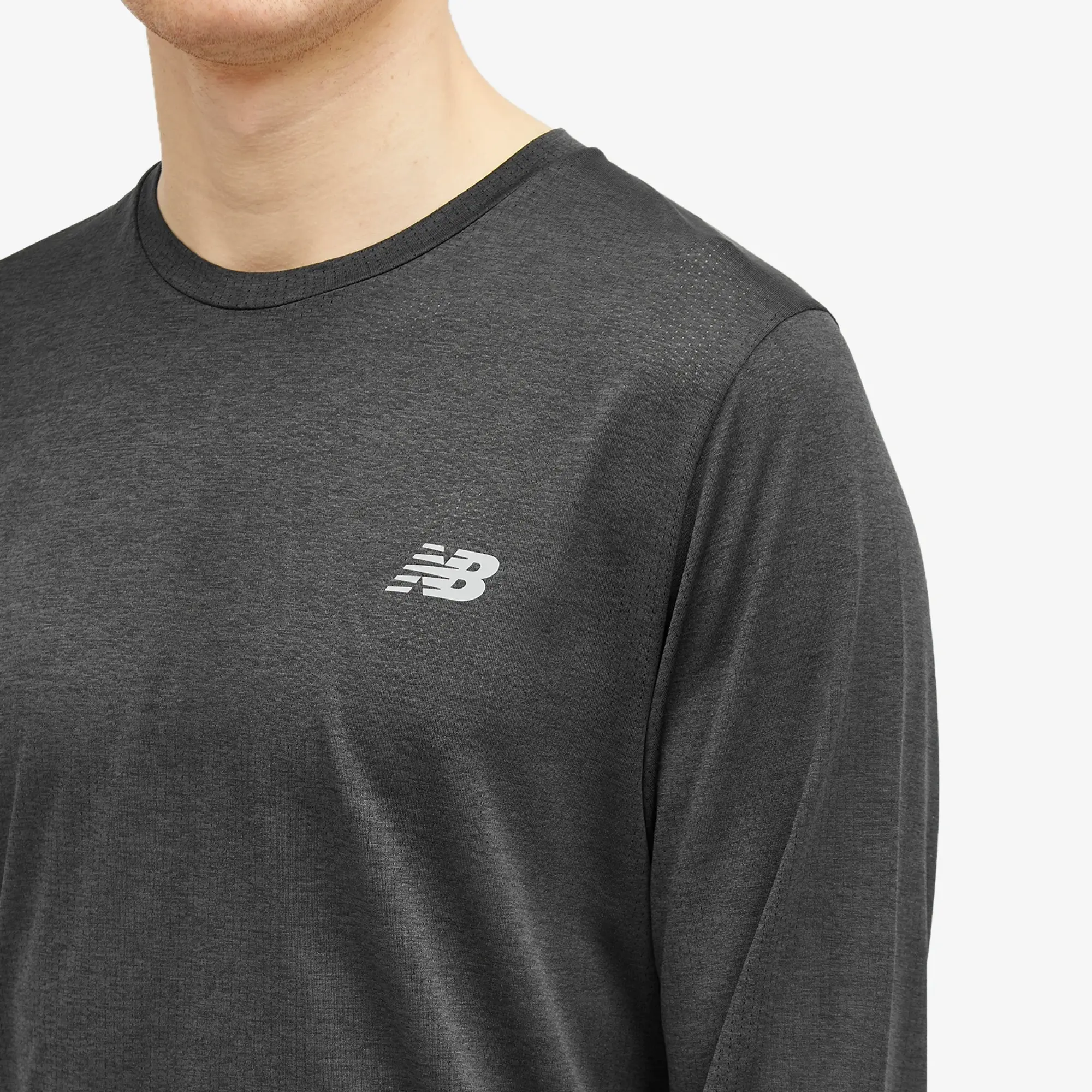 New Balance Men's Athletics Long Sleeve in Purple Poly Knit