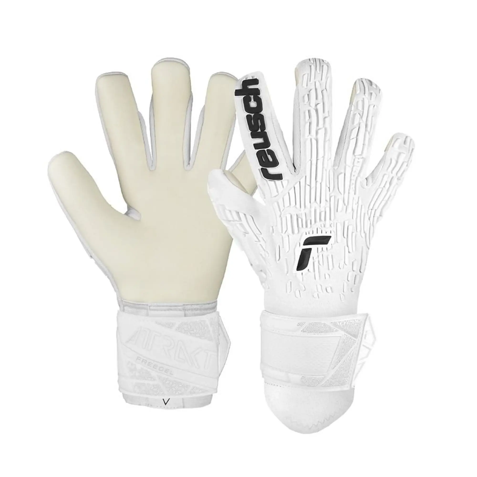 Reusch Goalkeeper Gloves Attrakt Freegel Gold Shine Bright - ['White']