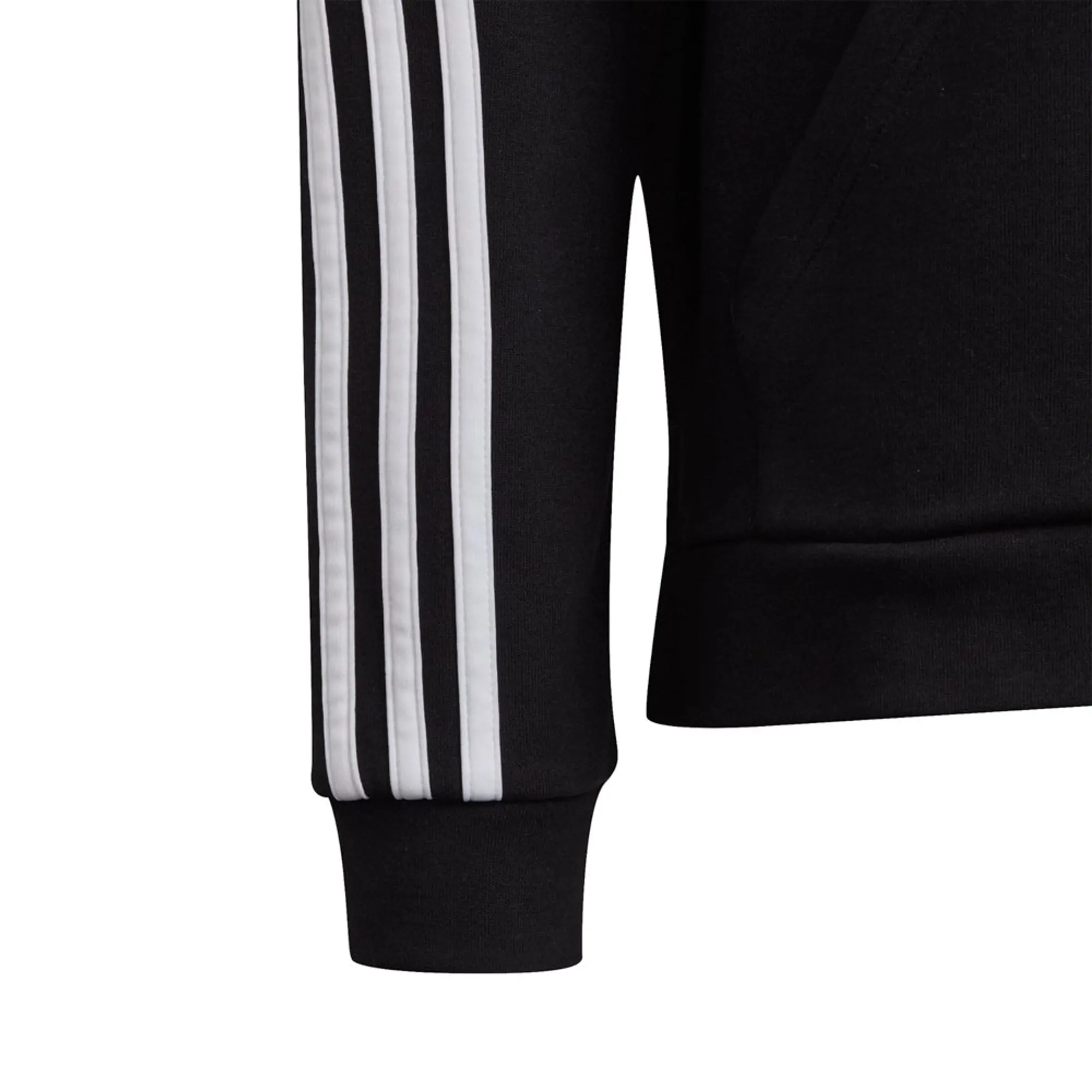 adidas 3 Stripe Zip Hoodie Juniors - Black