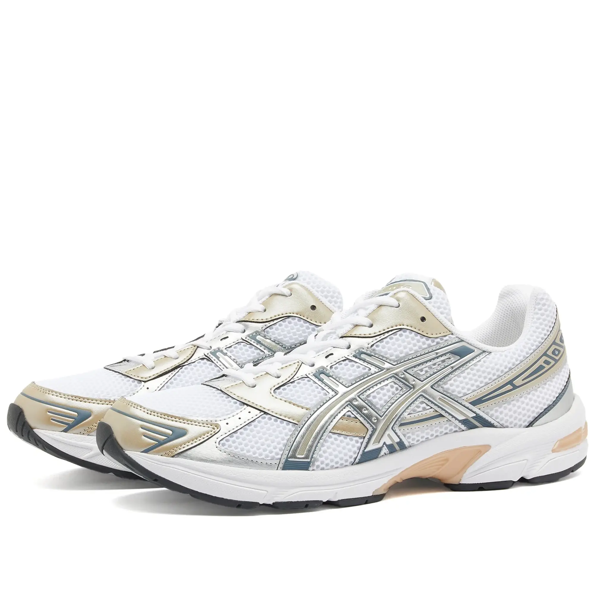 Asics Gel-1130 Trainers In White Silver And Rose Gold