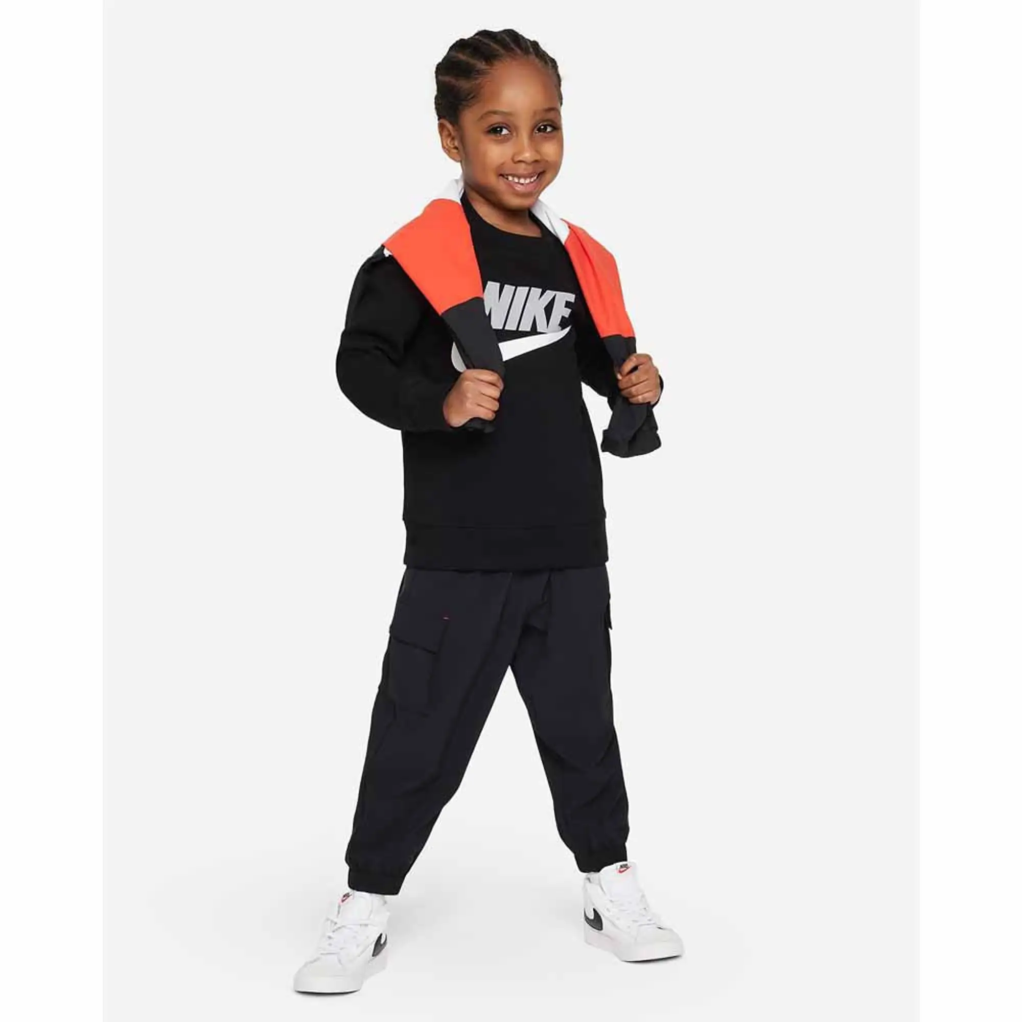Nike Kids Club Hbr Fleece Crew Sweatshirt  - Black