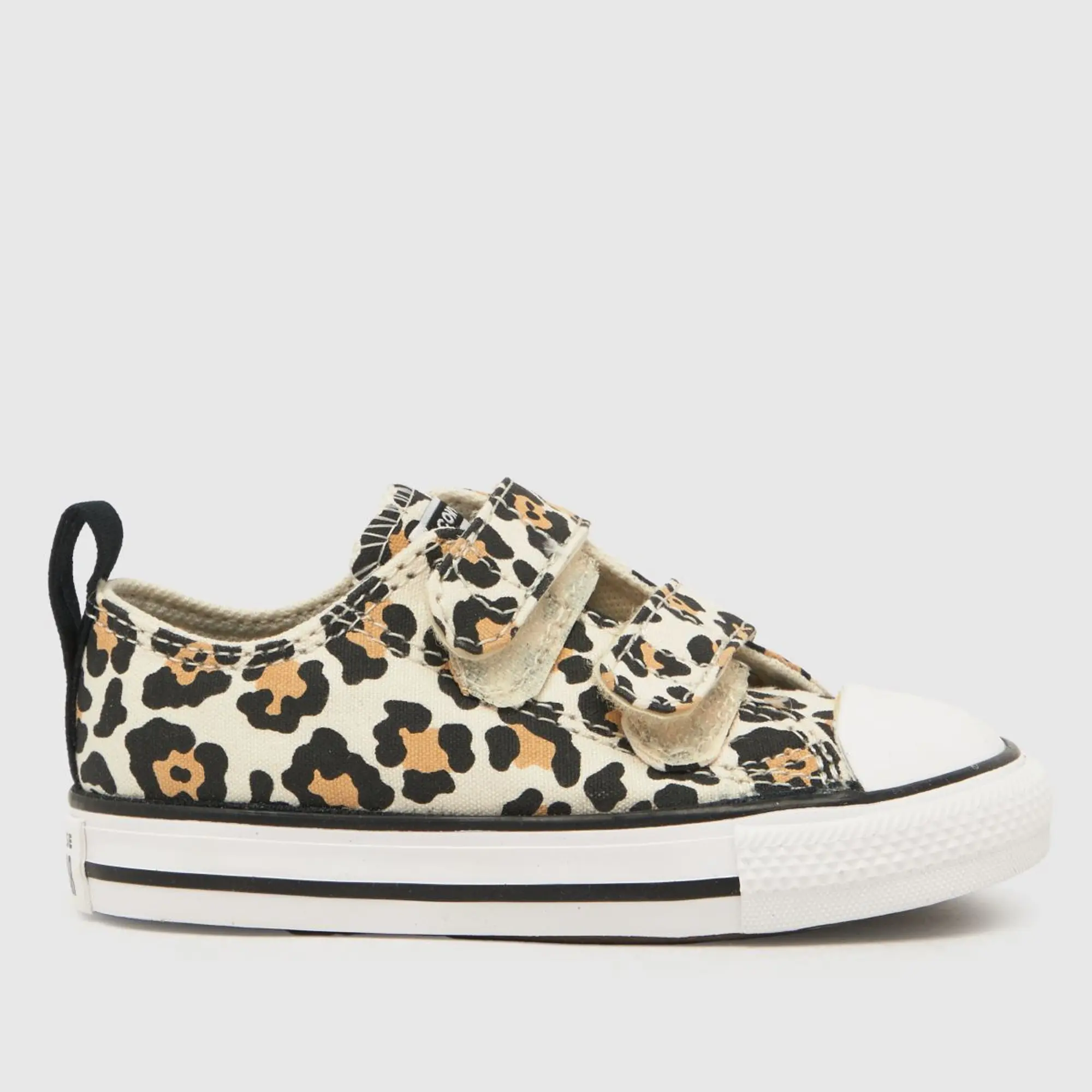 Converse beige & brown all star lo 2v Girls Toddler trainers