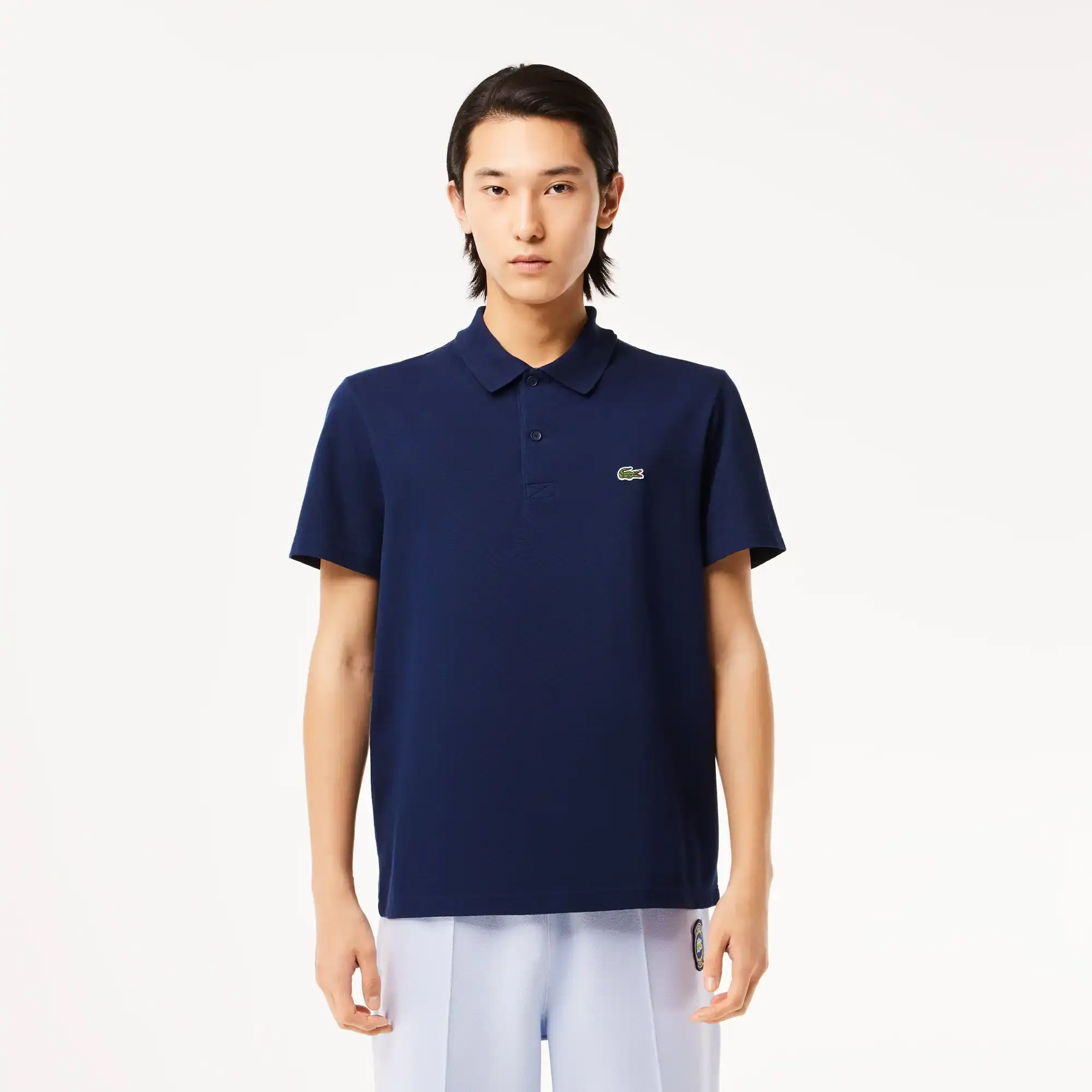 Lacoste Regular Fit Cotton Polyester Blend Polo Shirt - Midnight Blue ...