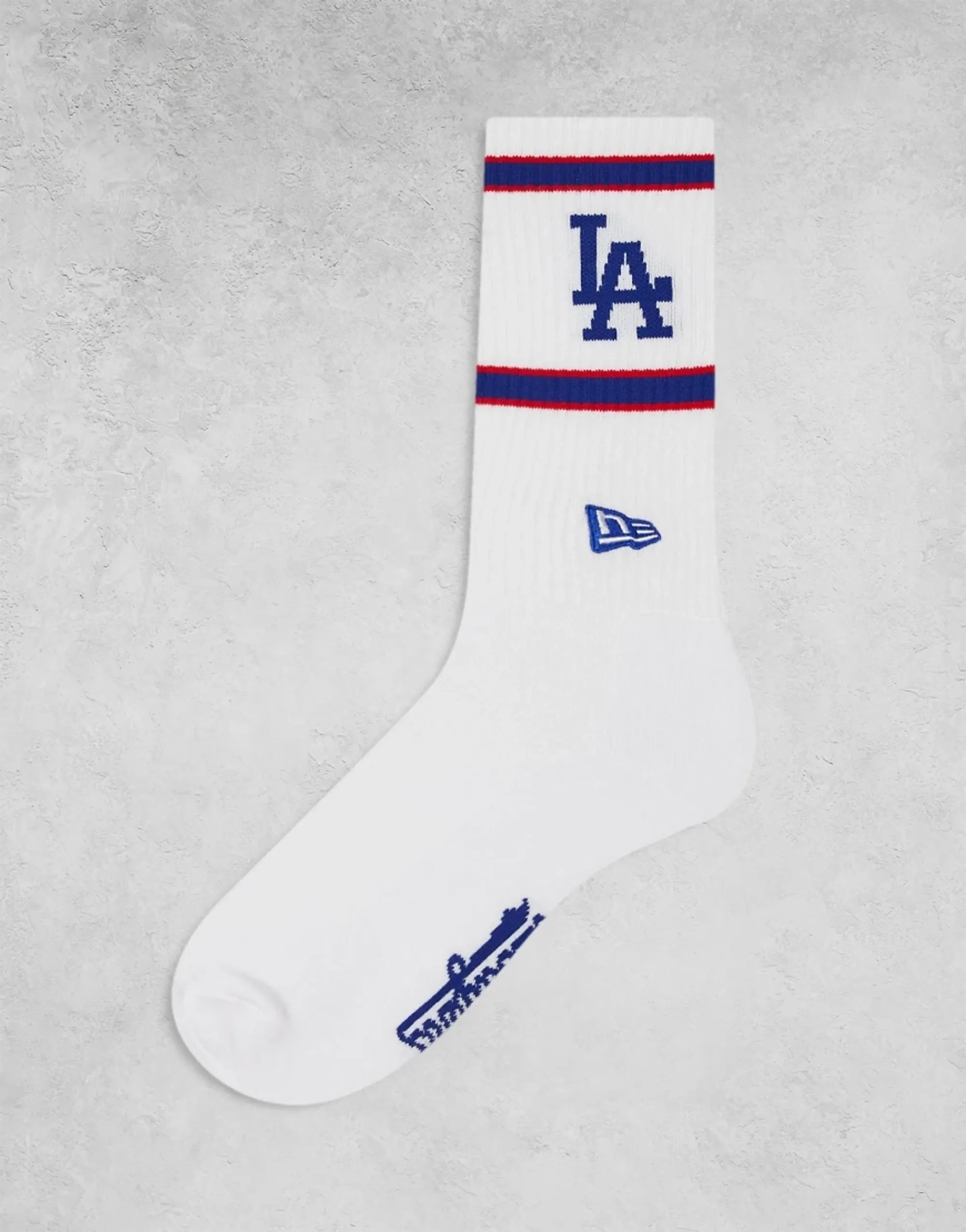 New Era LA logo socks in white