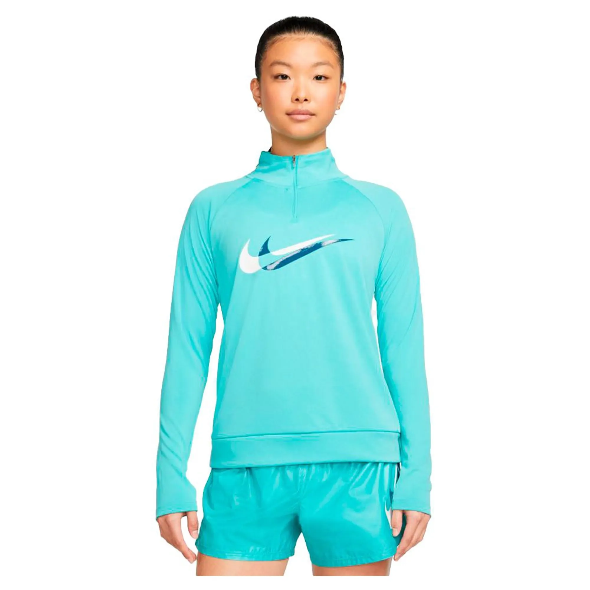 Nike Dri Fit Swoosh Run Midlayer Long Sleeve T-shirt Green