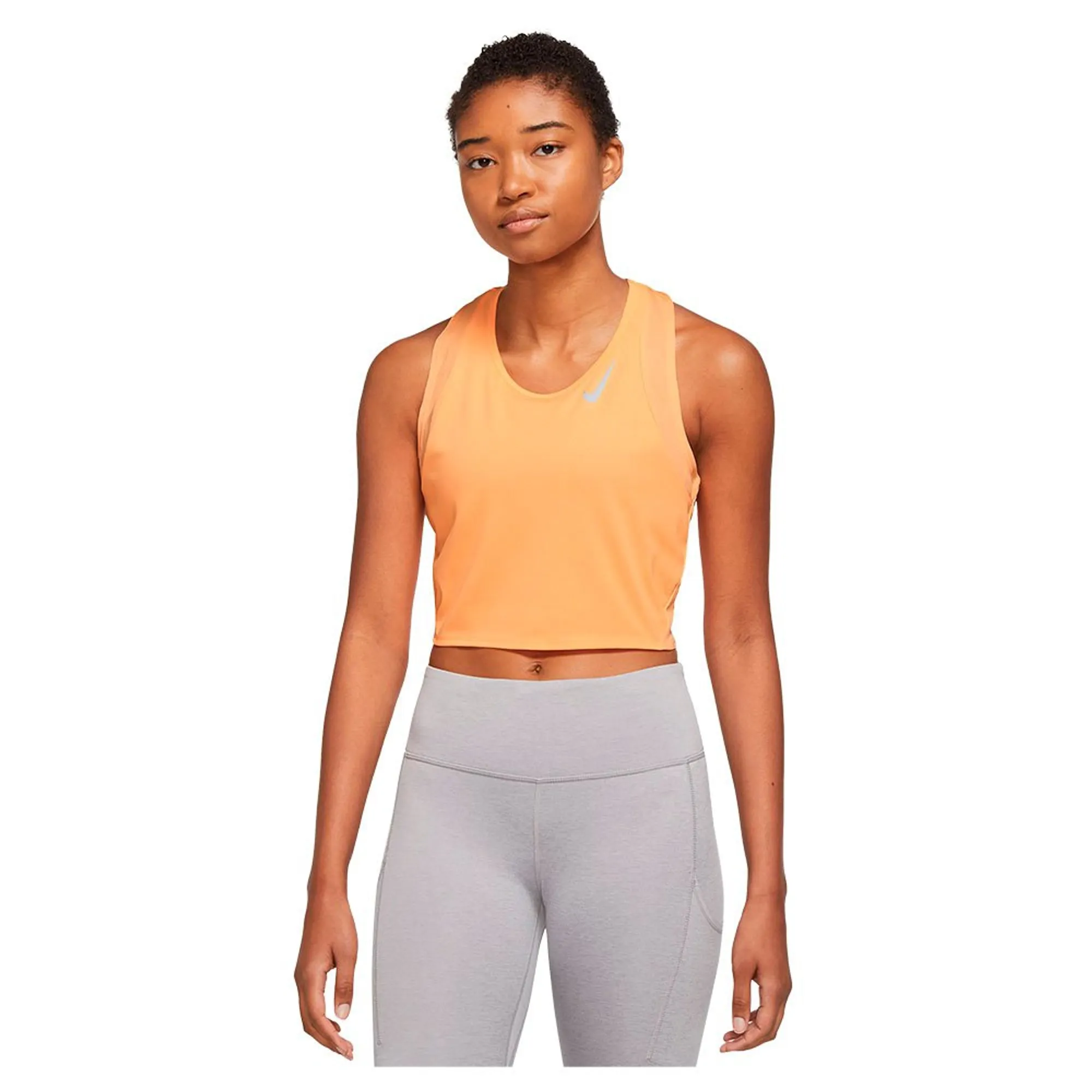 Nike Dri Fit Race Cropped Sleeveless T-shirt Orange DD5921-811