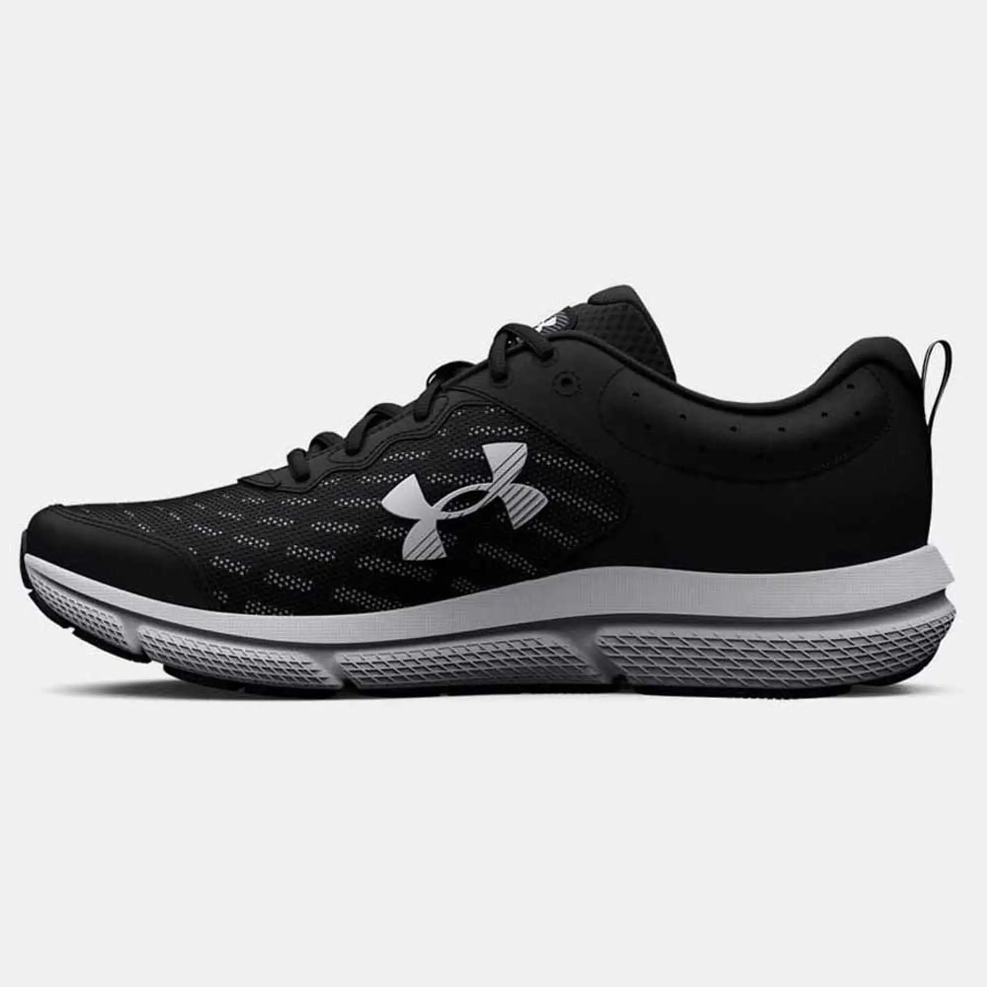 Men's  Under Armour  Charged Assert 10 Running Shoes Black / Black / White 14