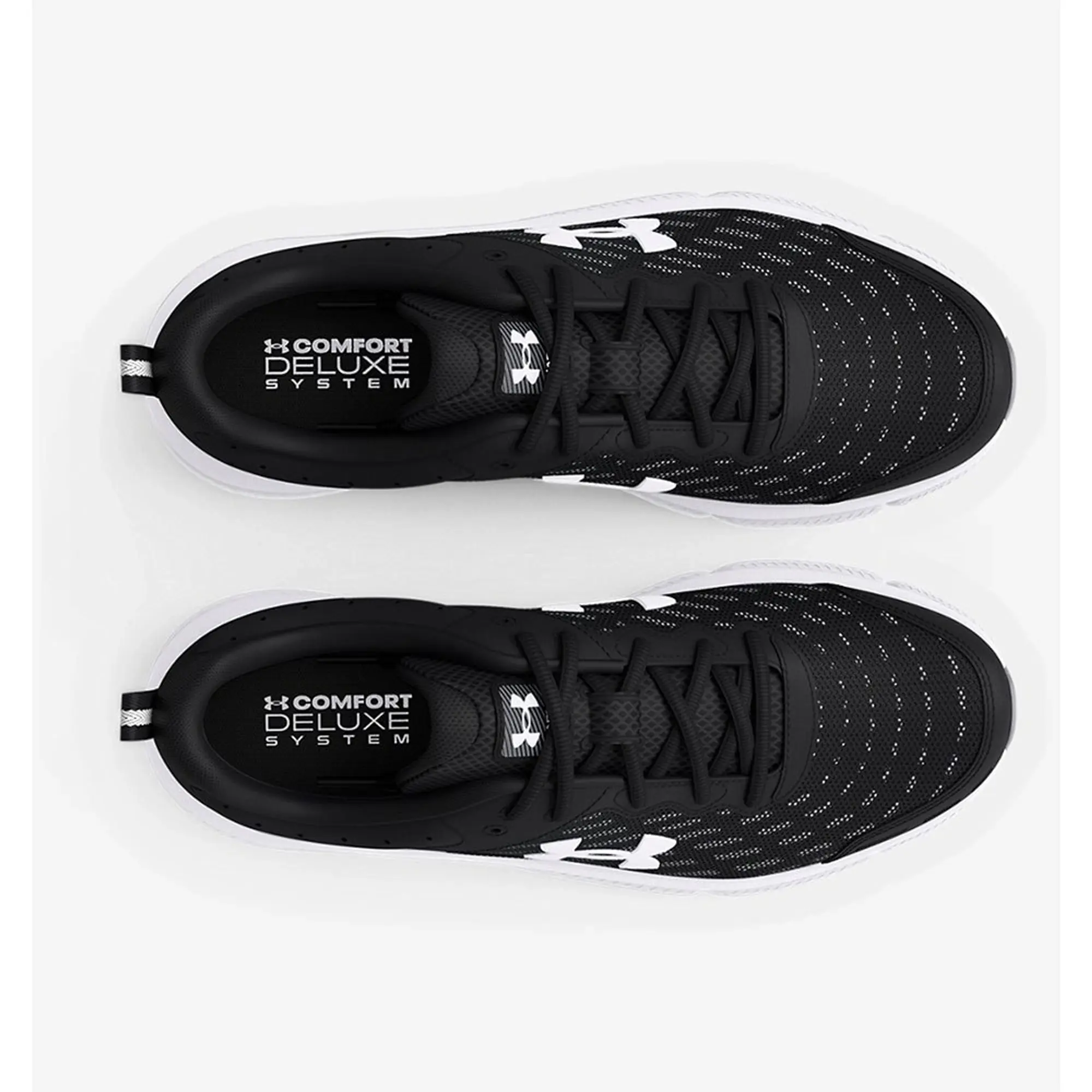 Men's  Under Armour  Charged Assert 10 Running Shoes Black / Black / White 14