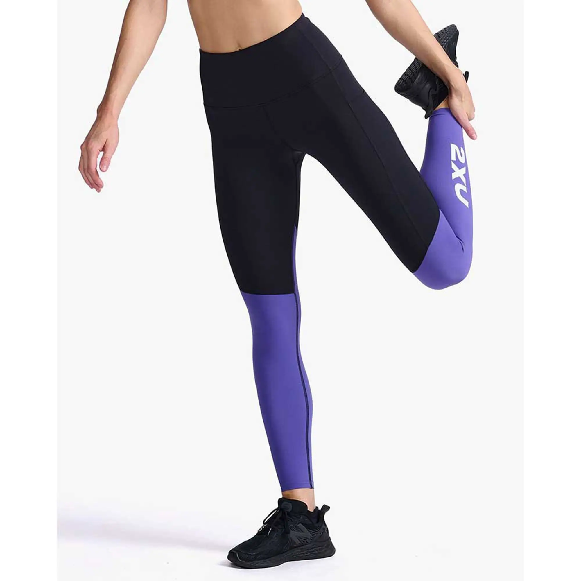 2xu Form Splice Hi-rise Comp Leggings  - Black,Purple