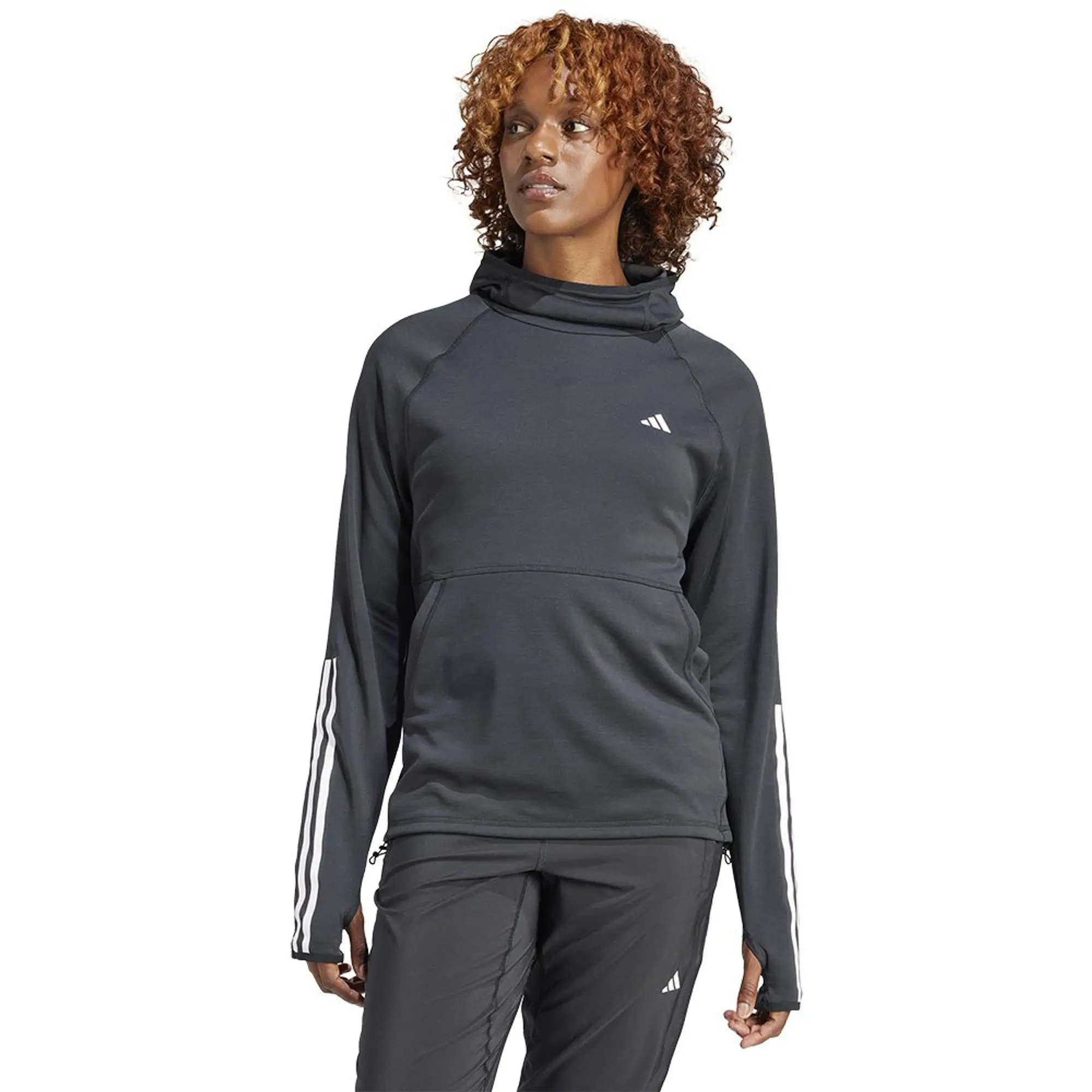 adidas Women Own the Run 3 Stripes Hoodie