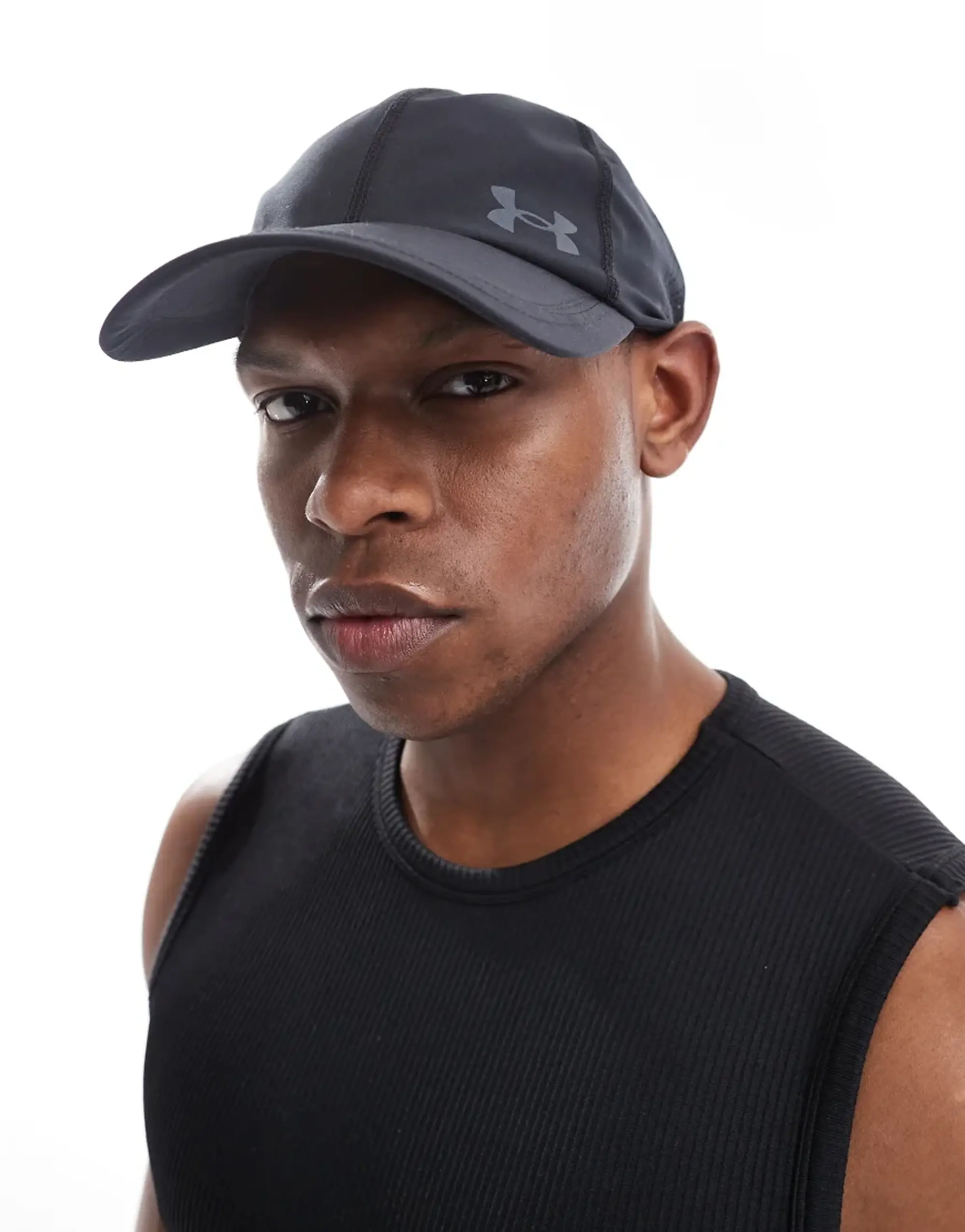 Men's  Under Armour  Launch Adjustable Cap Black / Black / Reflective OSFM