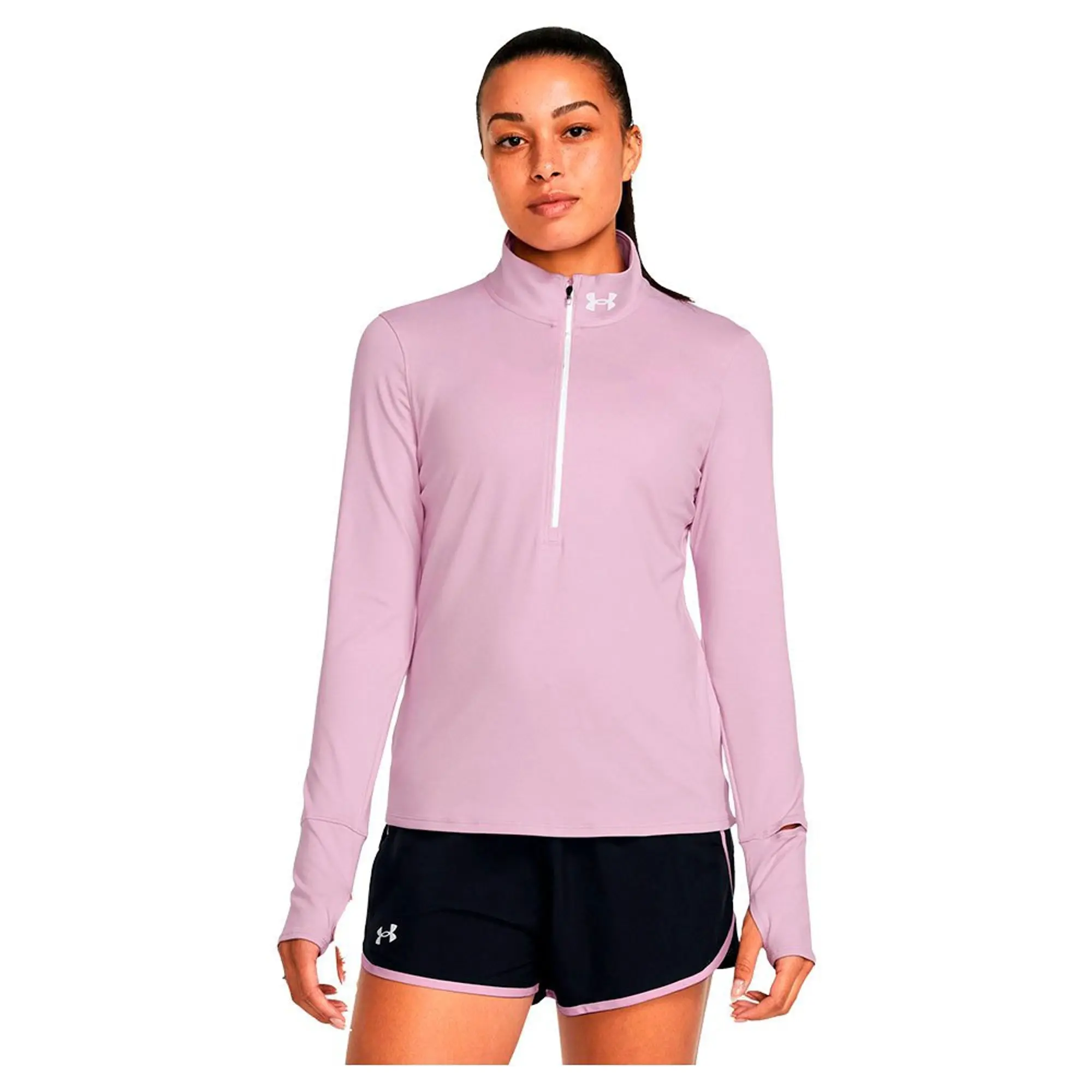 Under Armour Qualifier Run Half Zip Fleece  - Pink