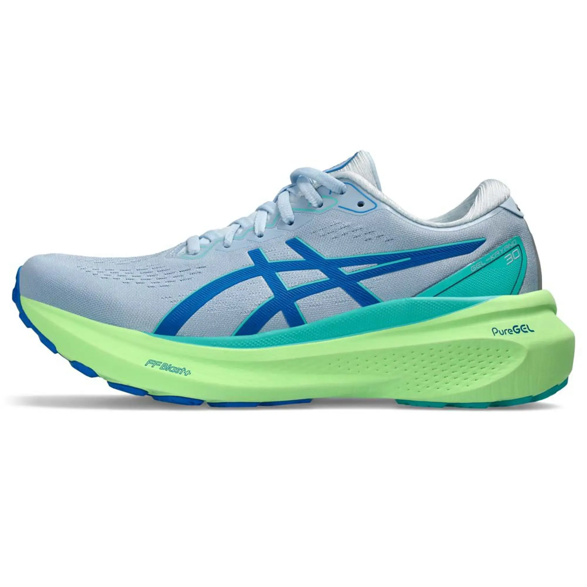 ASICS Gel-Kayano 30 Lite-Show Stability Running Shoe Men - Light Blue, Neon Green