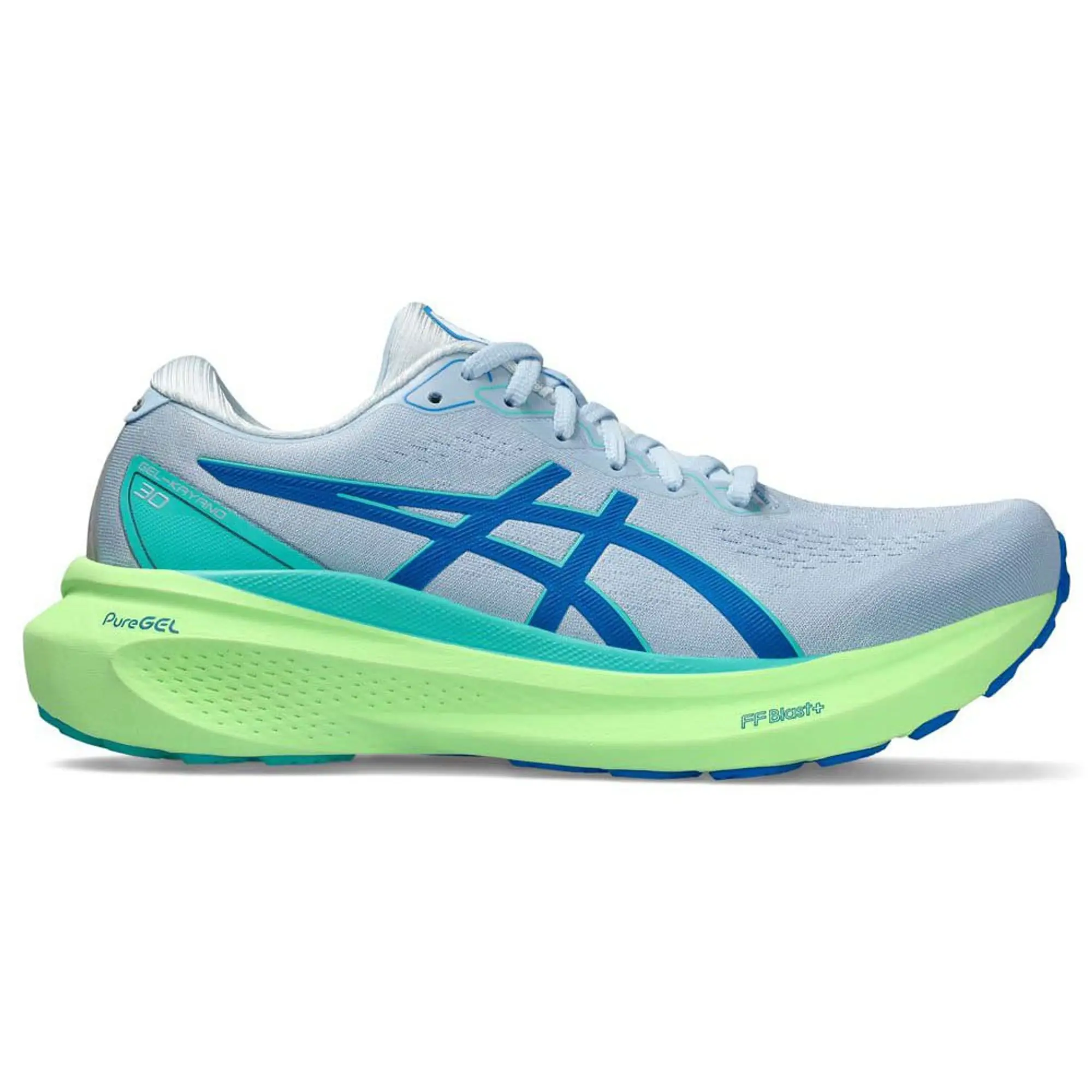 ASICS Gel-Kayano 30 Lite-Show Stability Running Shoe Men - Light Blue, Neon Green