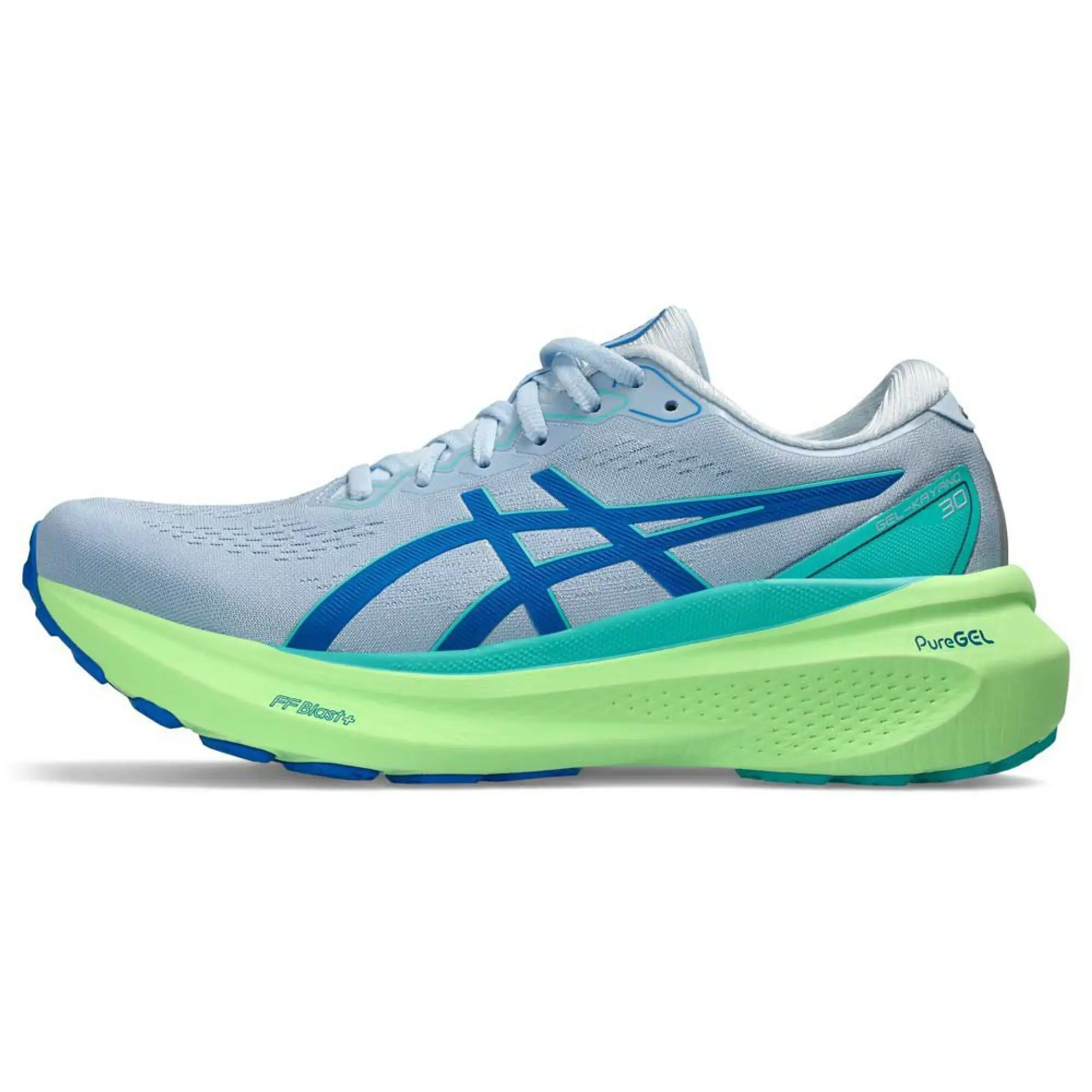 ASICS Gel-Kayano 30 Lite-Show Stability Running Shoe Men - Light Blue, Neon Green