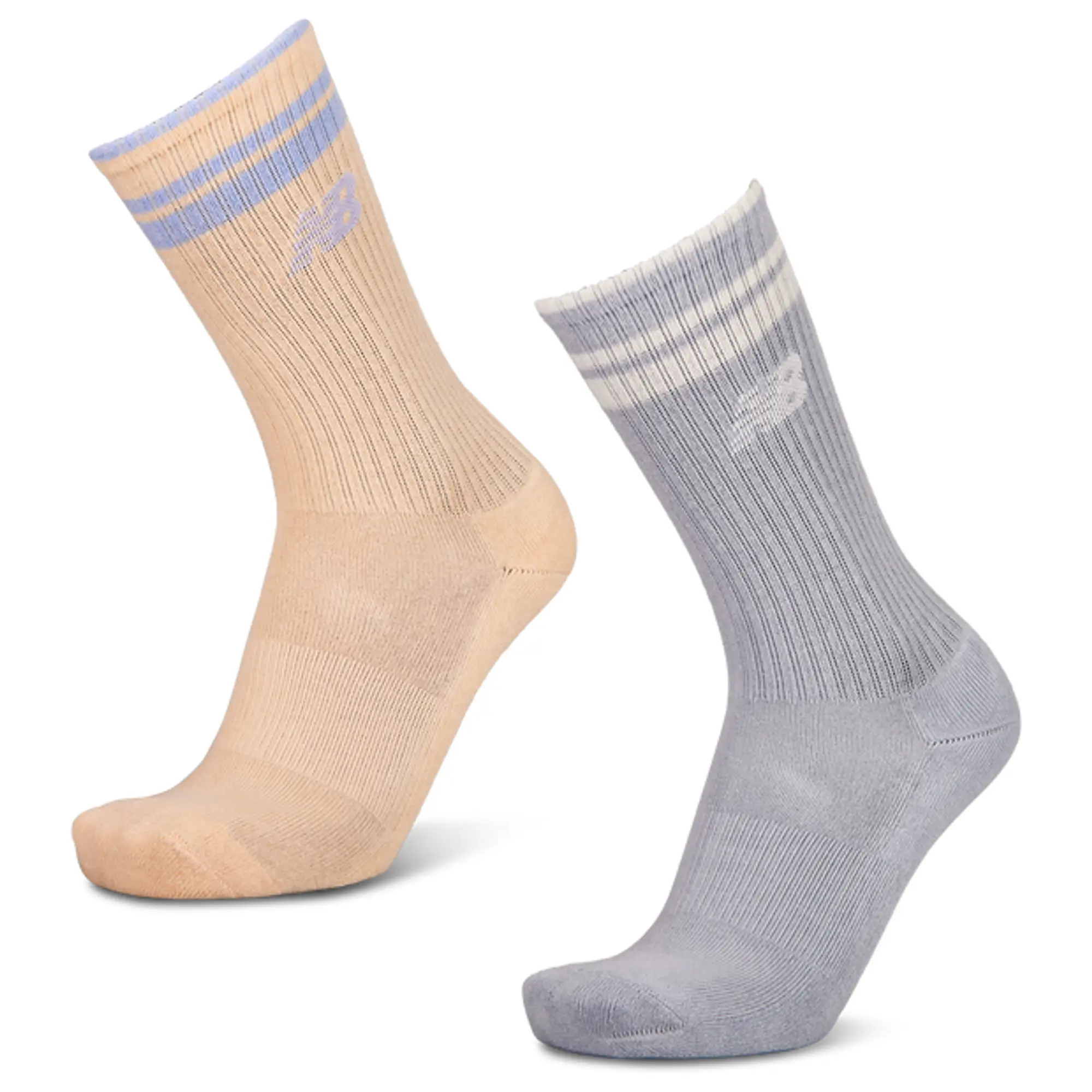 New Balance Crew 2 Pack Unisex Socks - Beige