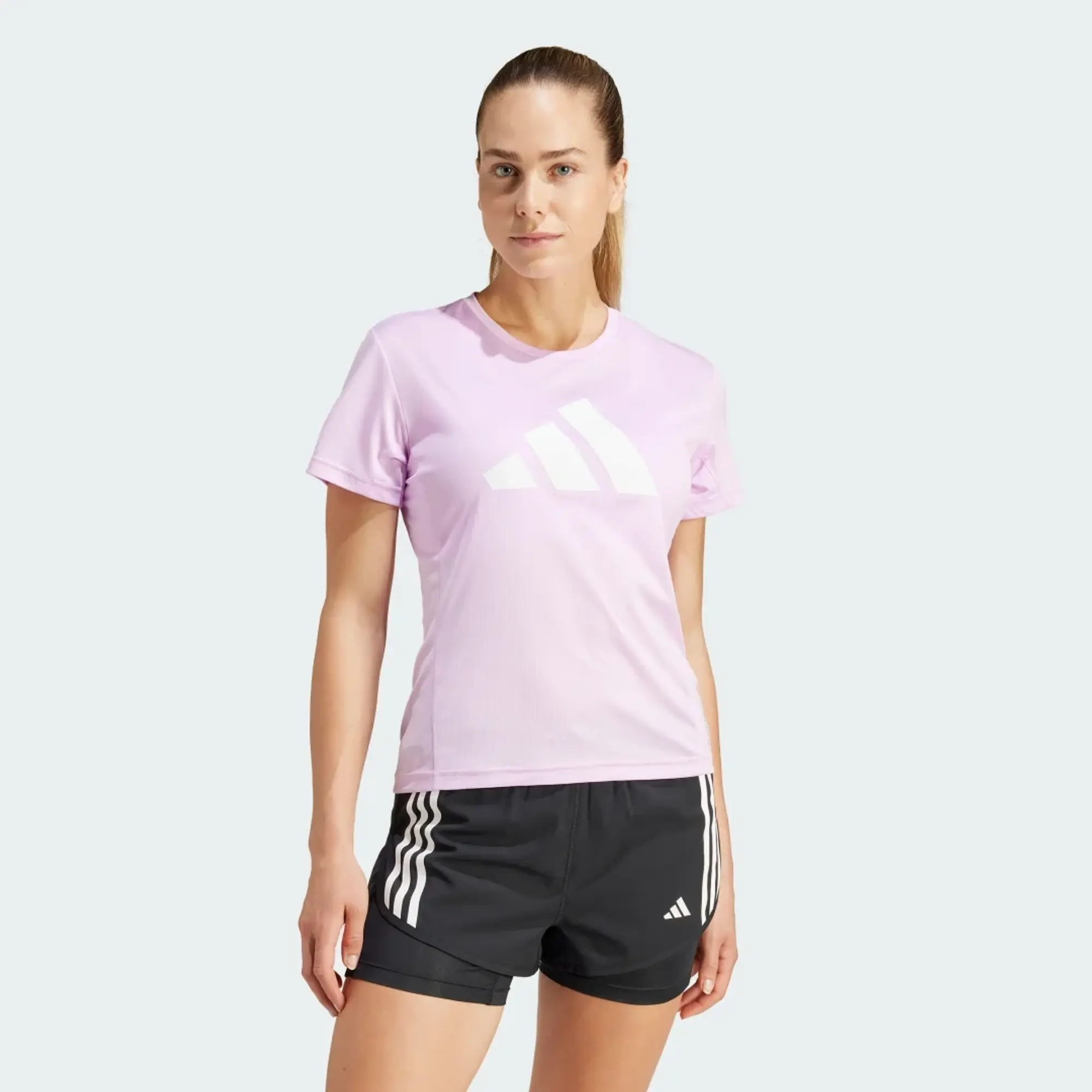 adidas  RUN IT TEE  women's T shirt in Purple