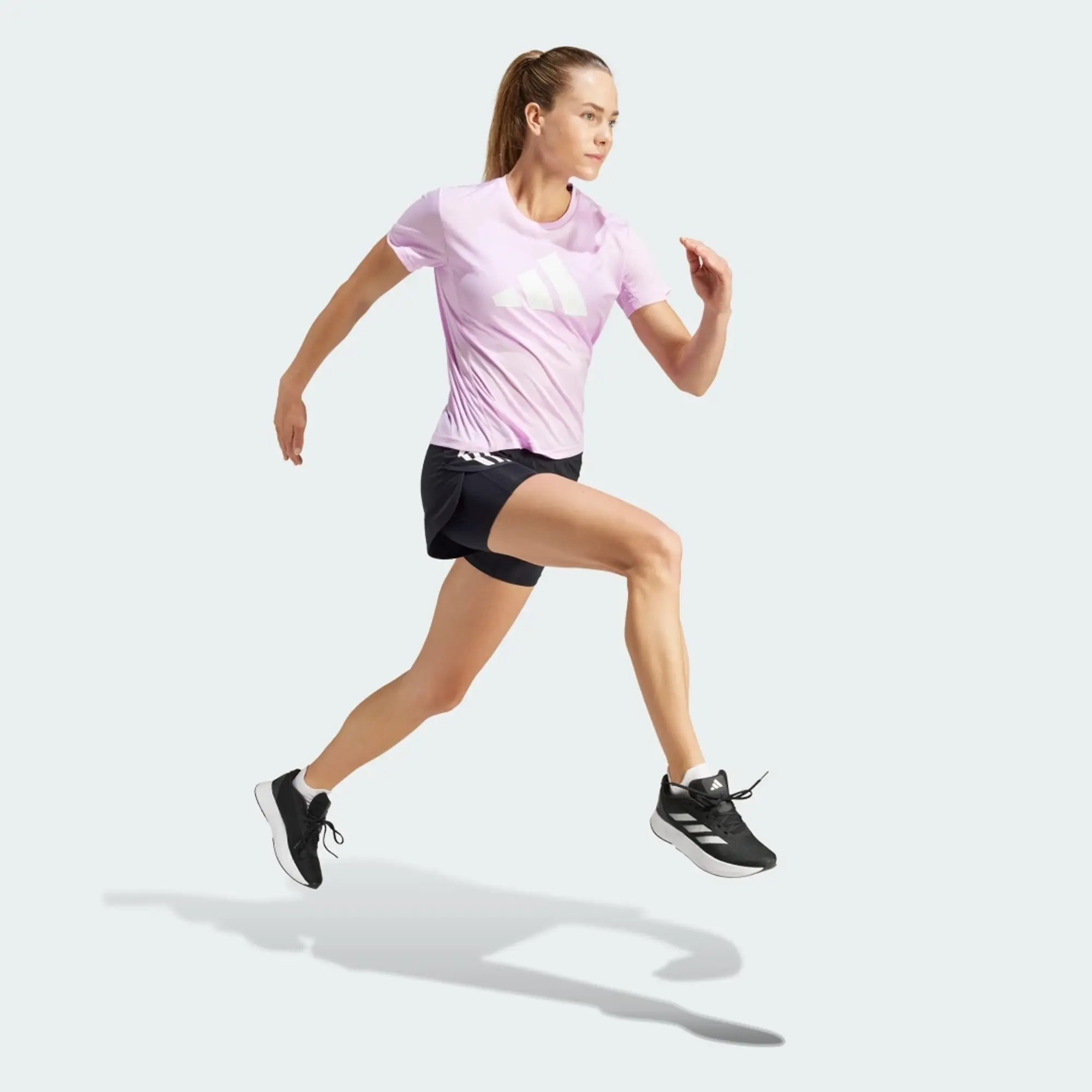 adidas  RUN IT TEE  women's T shirt in Purple