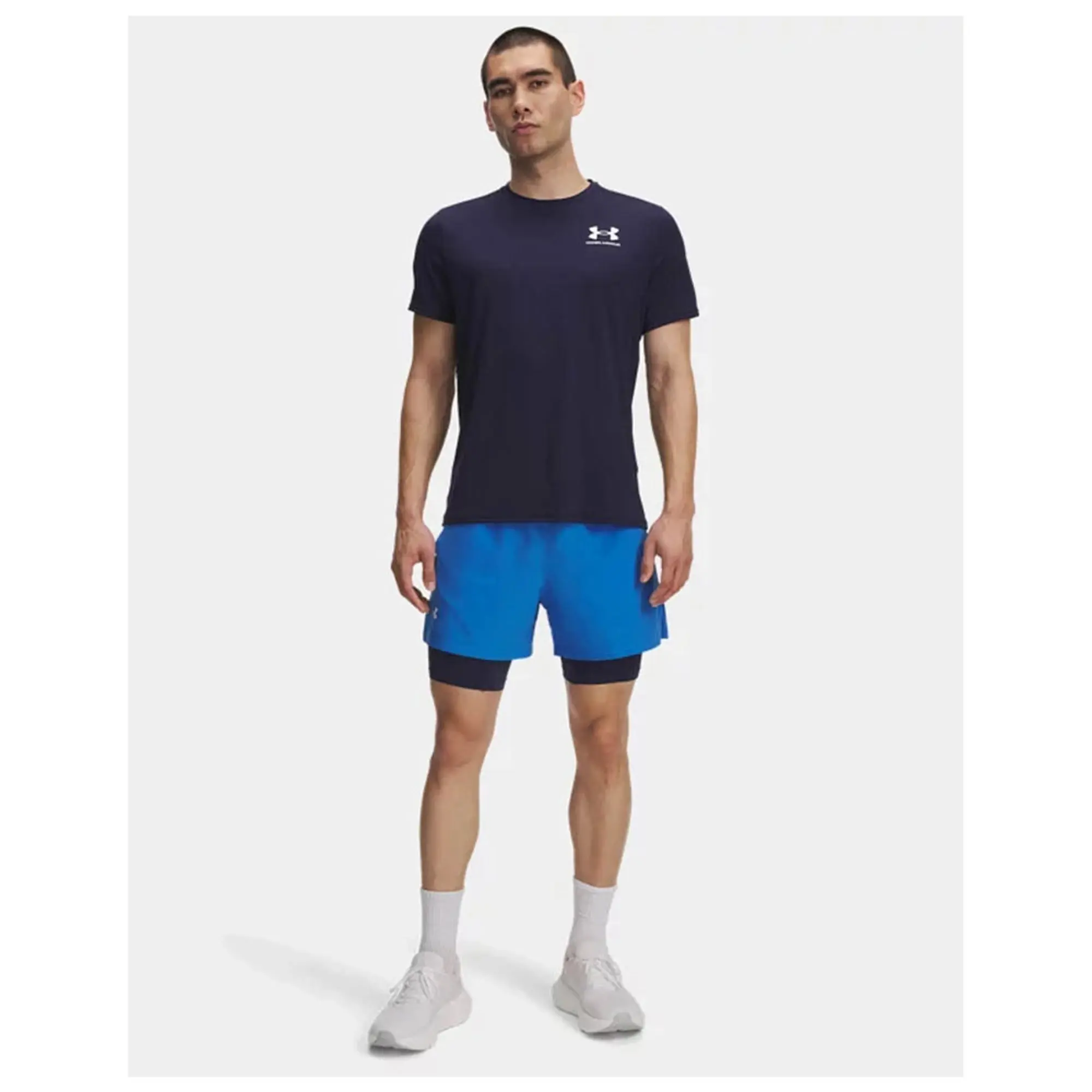 Men's  Under Armour  Launch 2-in-1 5 Shorts Tech Blue / Horizon Blue / Reflective XXL