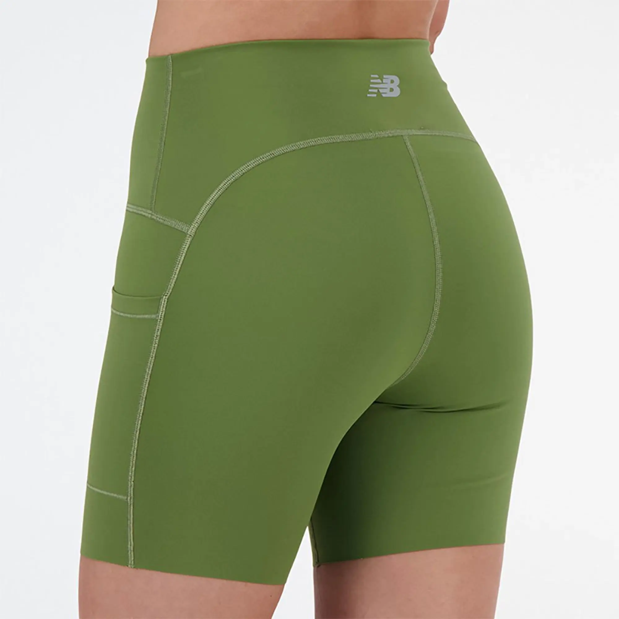New Balance Sleek Pocket 6 Shorts  - Green