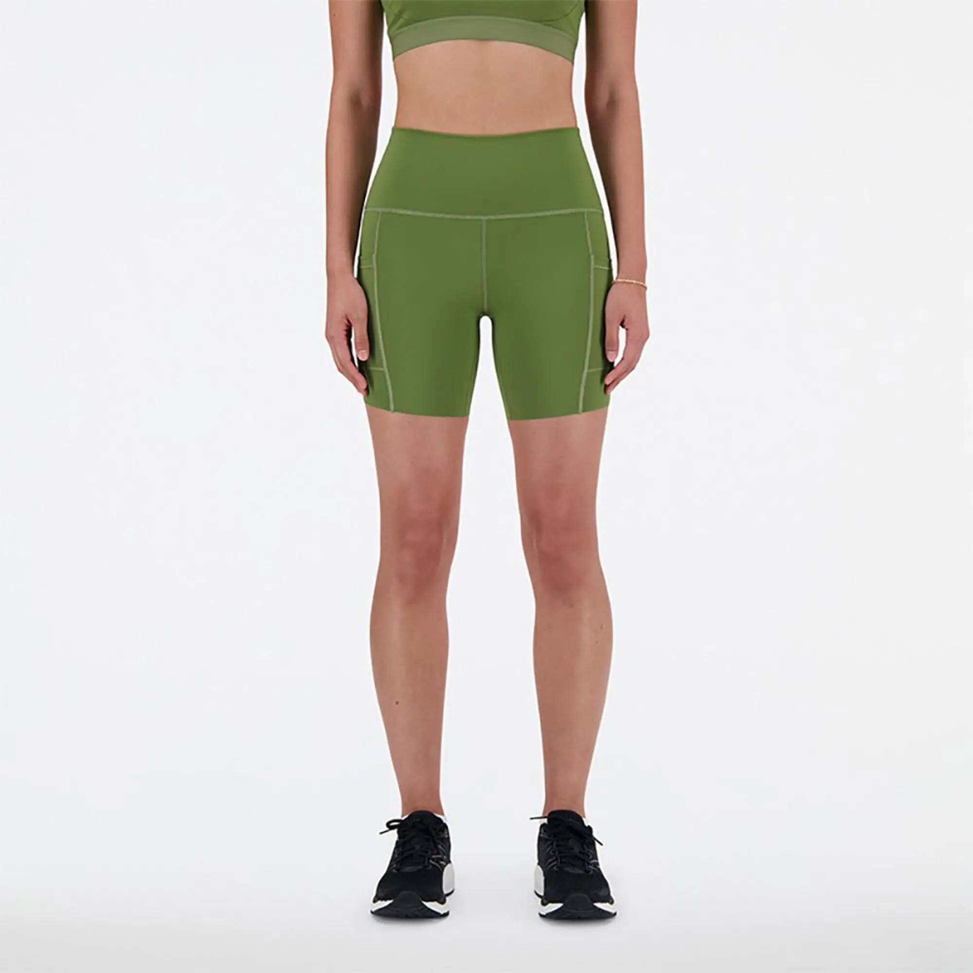 New Balance Sleek Pocket 6 Shorts  - Green