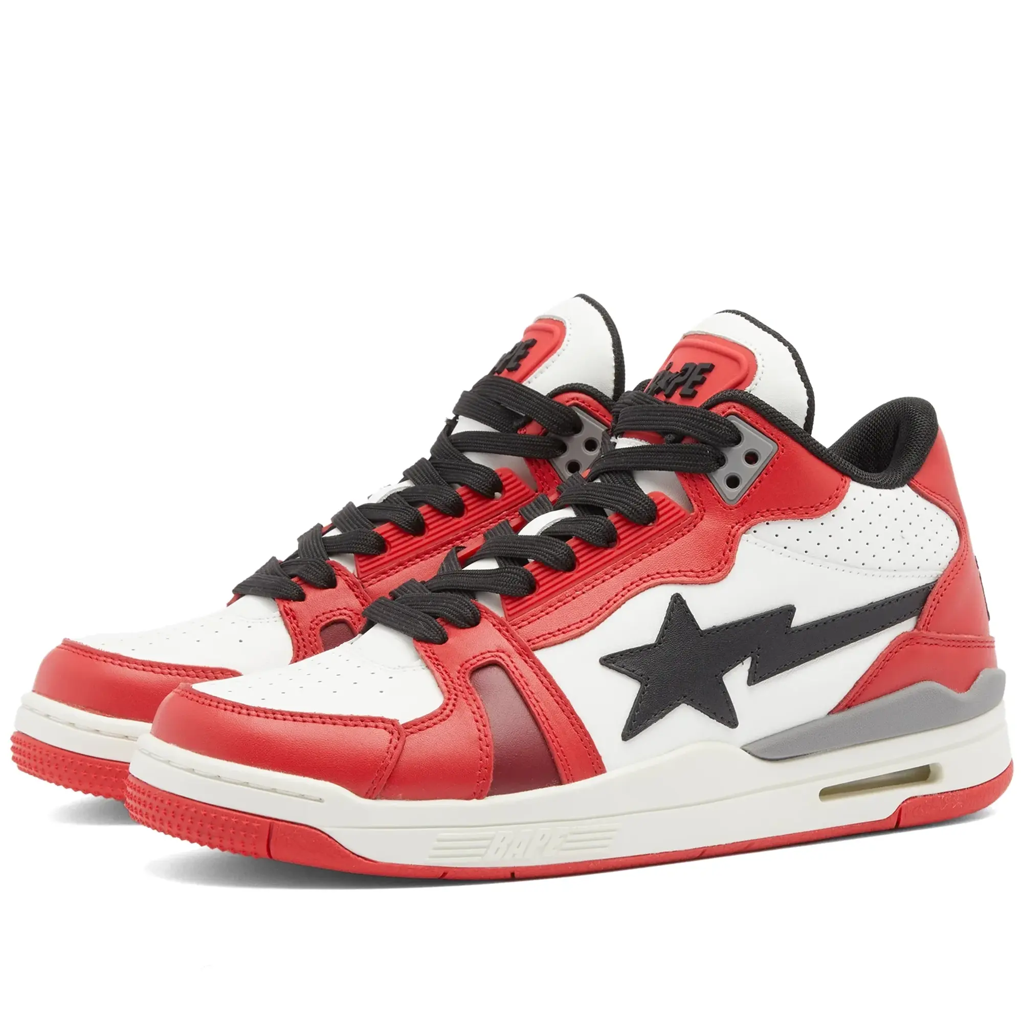 A Bathing Ape Men's Clutch Sta #1 Mid Sneaker Red