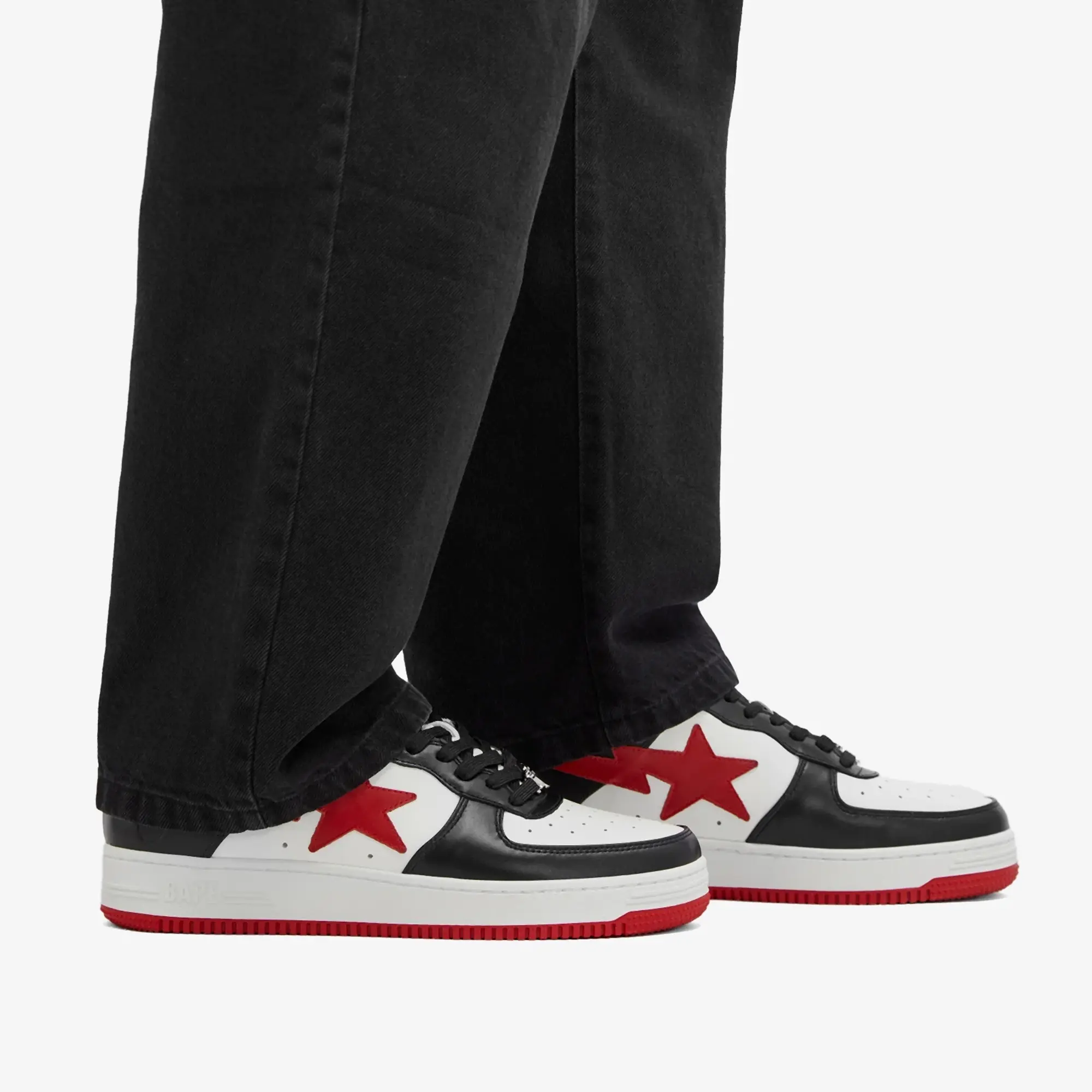 A Bathing Ape Men's BAPE Sta Leather Sneaker Black
