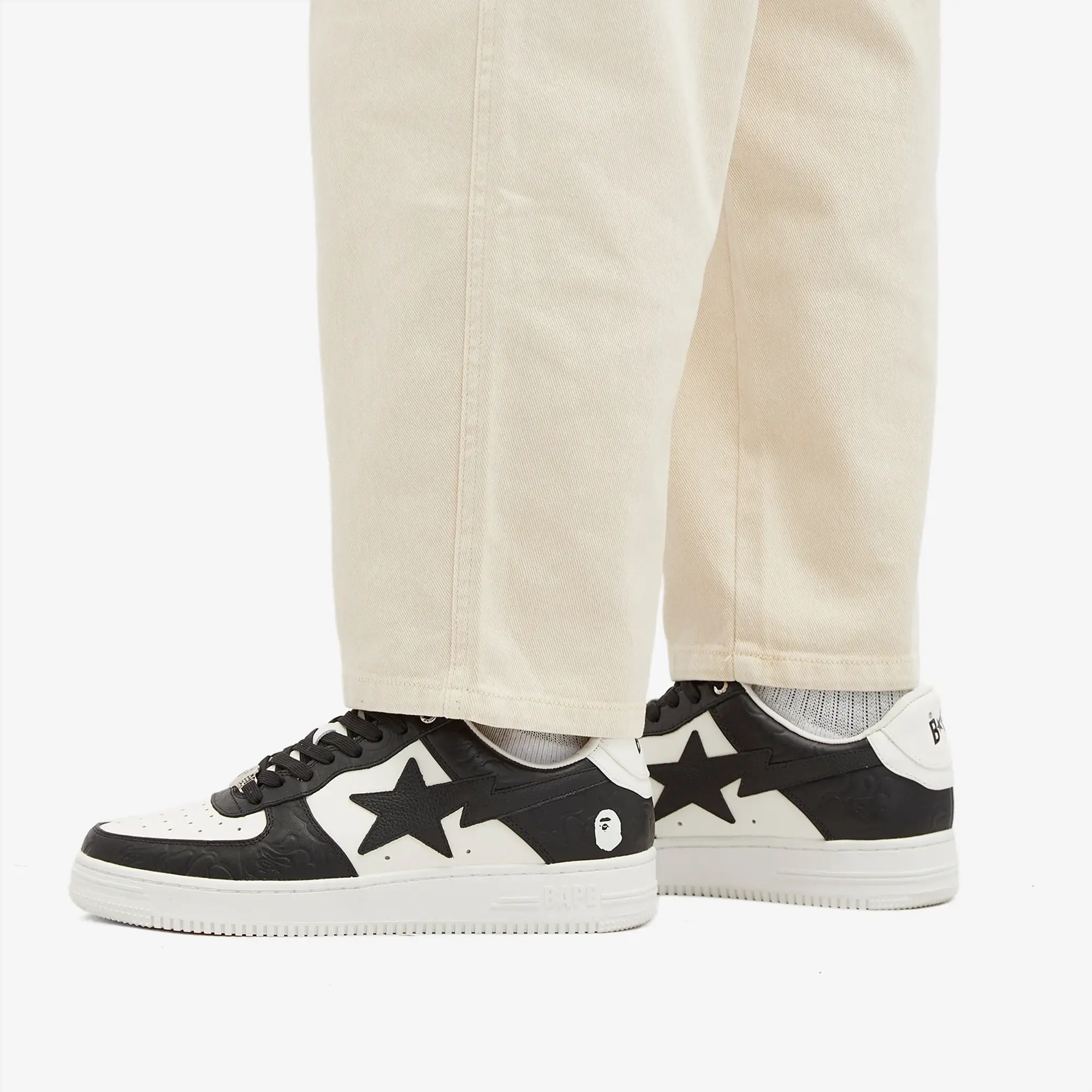 A Bathing Ape Men's BAPE Sta Nubuck Camo Sneaker Black
