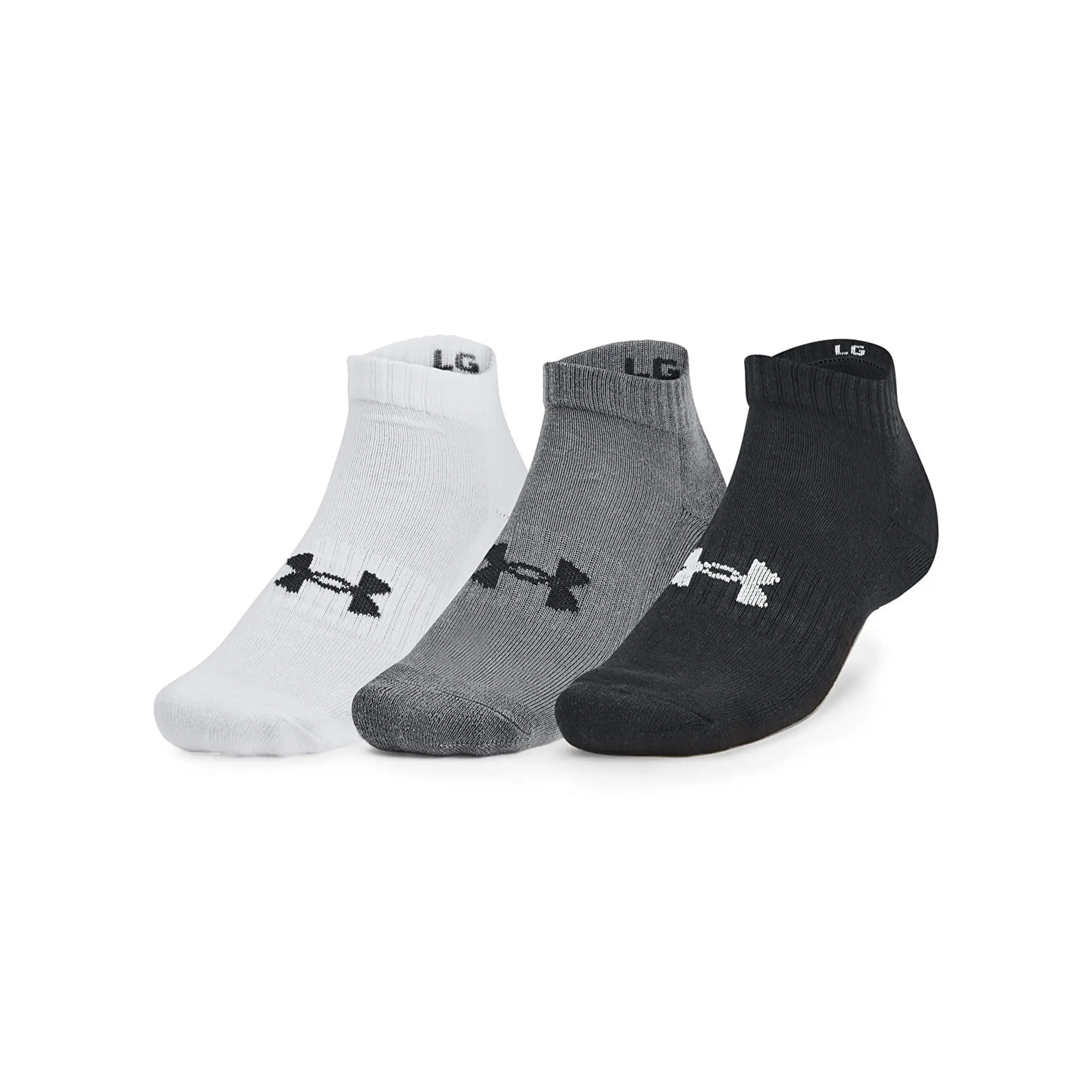 Under Armour Core Low Cut 3-Pack Socks Black/ White/ White Xl