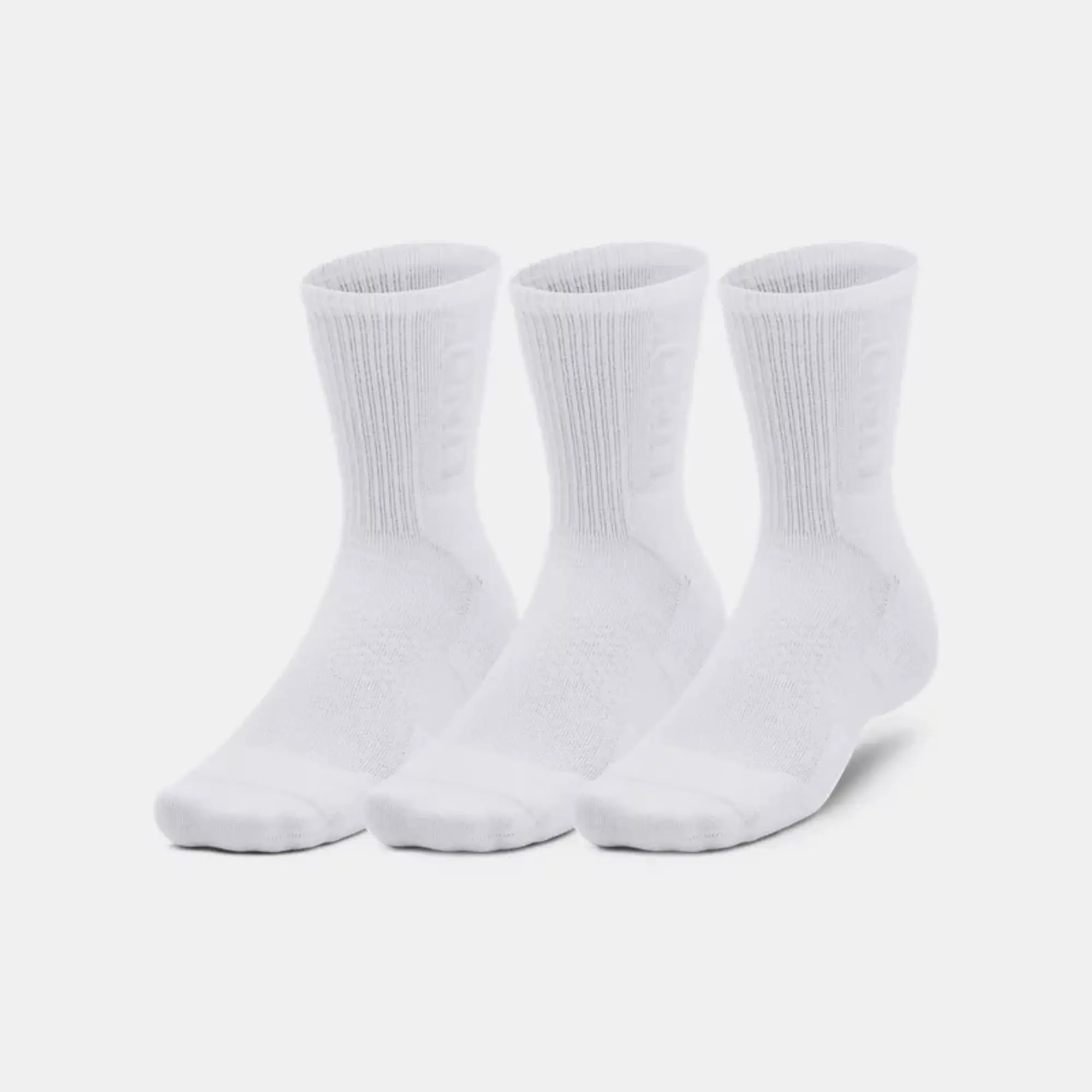 Unisex  Under Armour  3-Maker 3-Pack Mid-Crew Socks White / White / Mod Gray XL