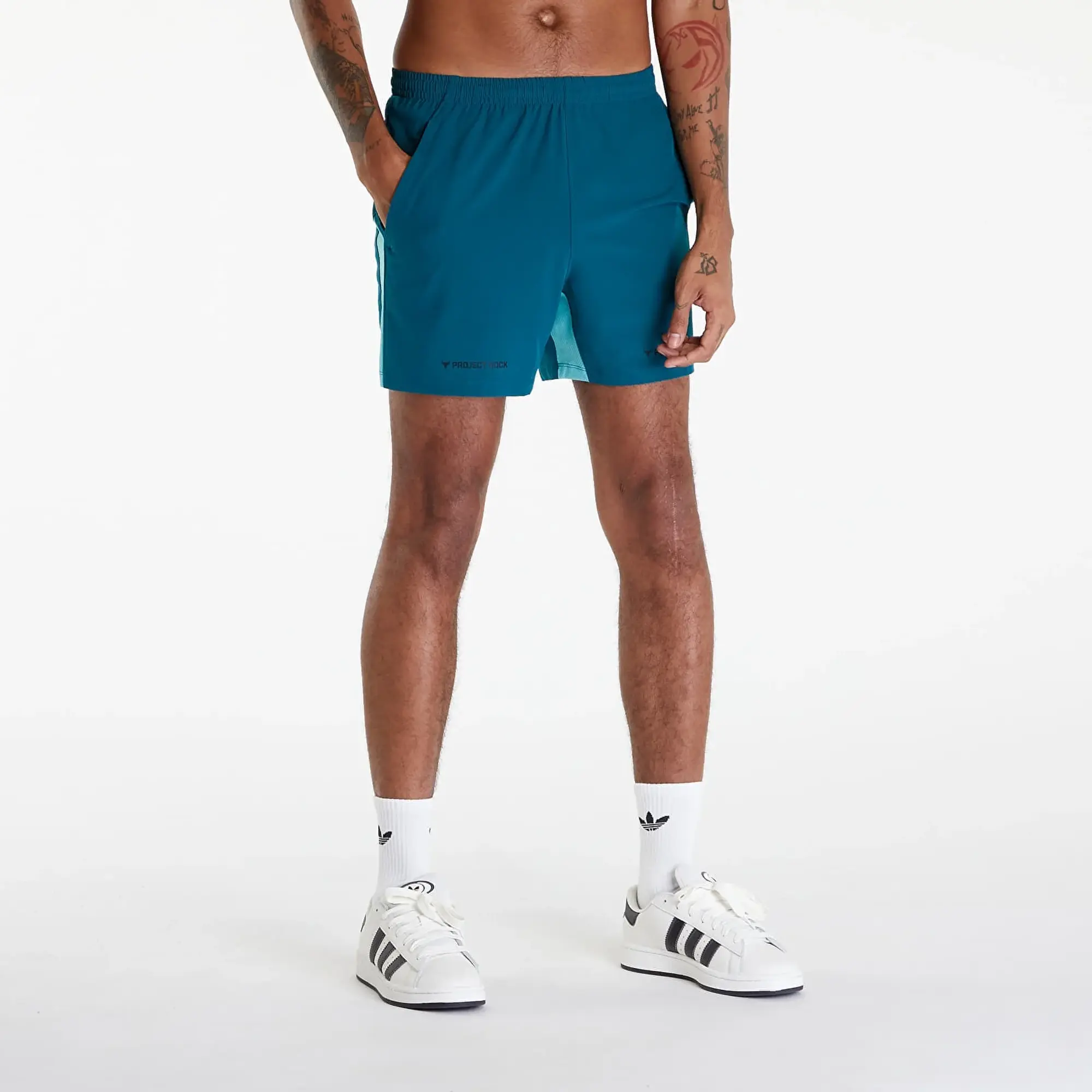 Under Armour Men's Project Rock Ultimate 5 Training Shorts Hydro Teal / Radial Turquoise / Black XXL