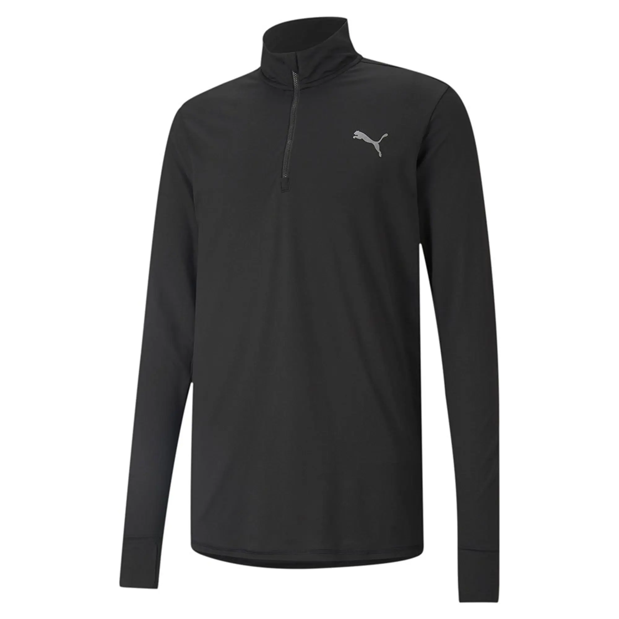 Puma Run Favorite 1/4 Zip Long Sleeve T-shirt  - Black