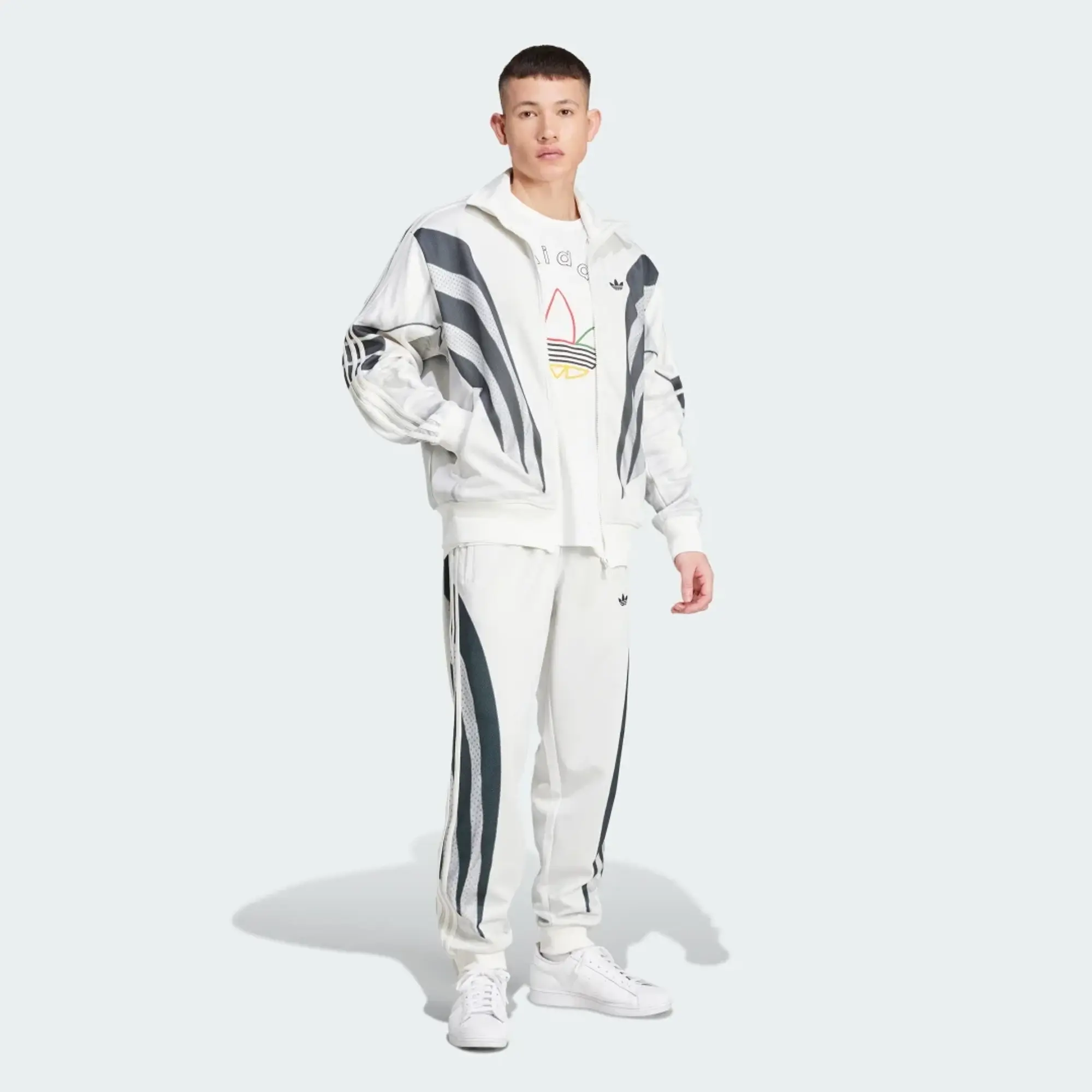 adidas Originals Premium Print Track Pants, White